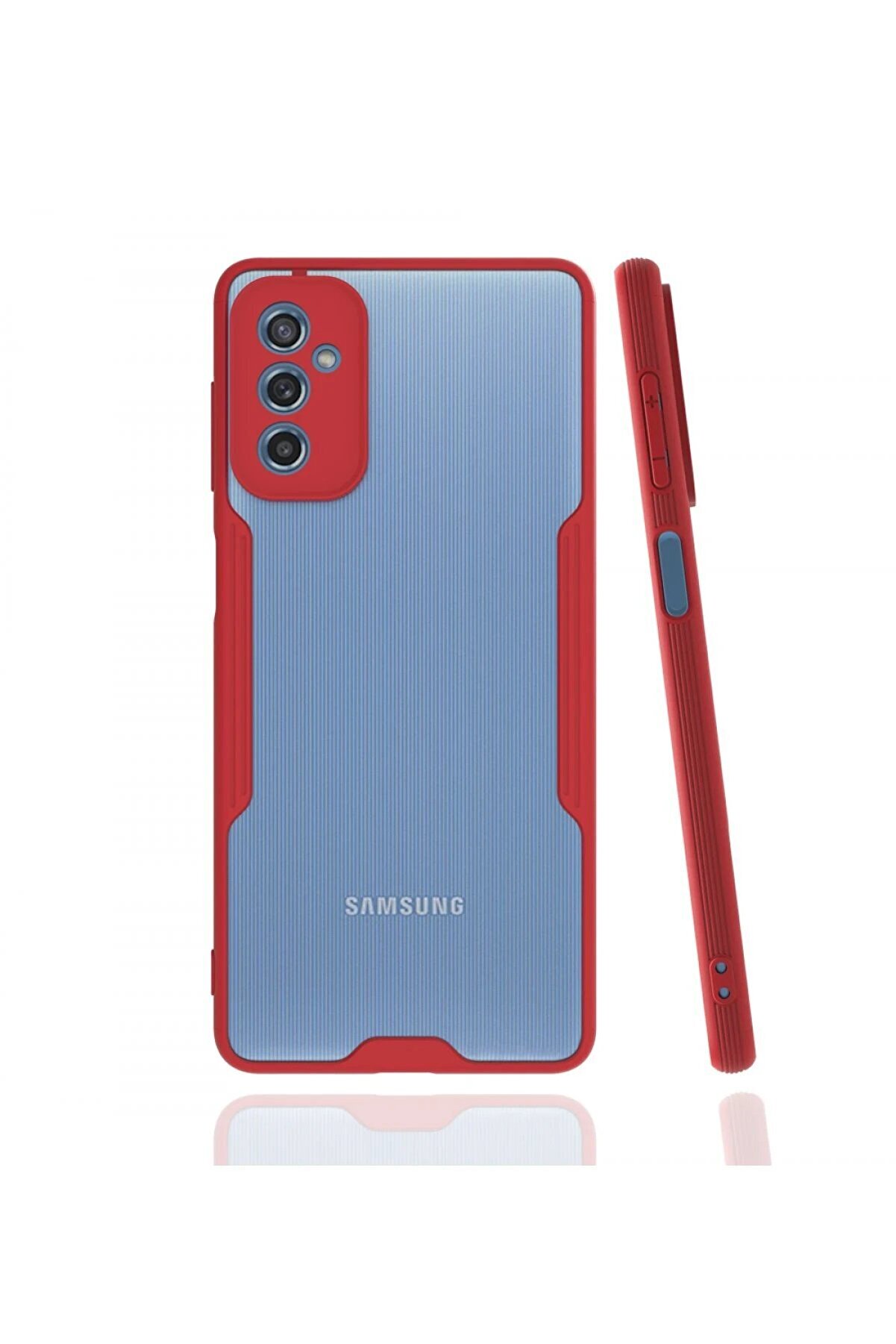 CepteToptan Samsung Galaxy M52 5G Kılıf Platin Silikon - Kırmızı - DROPX9384-5324