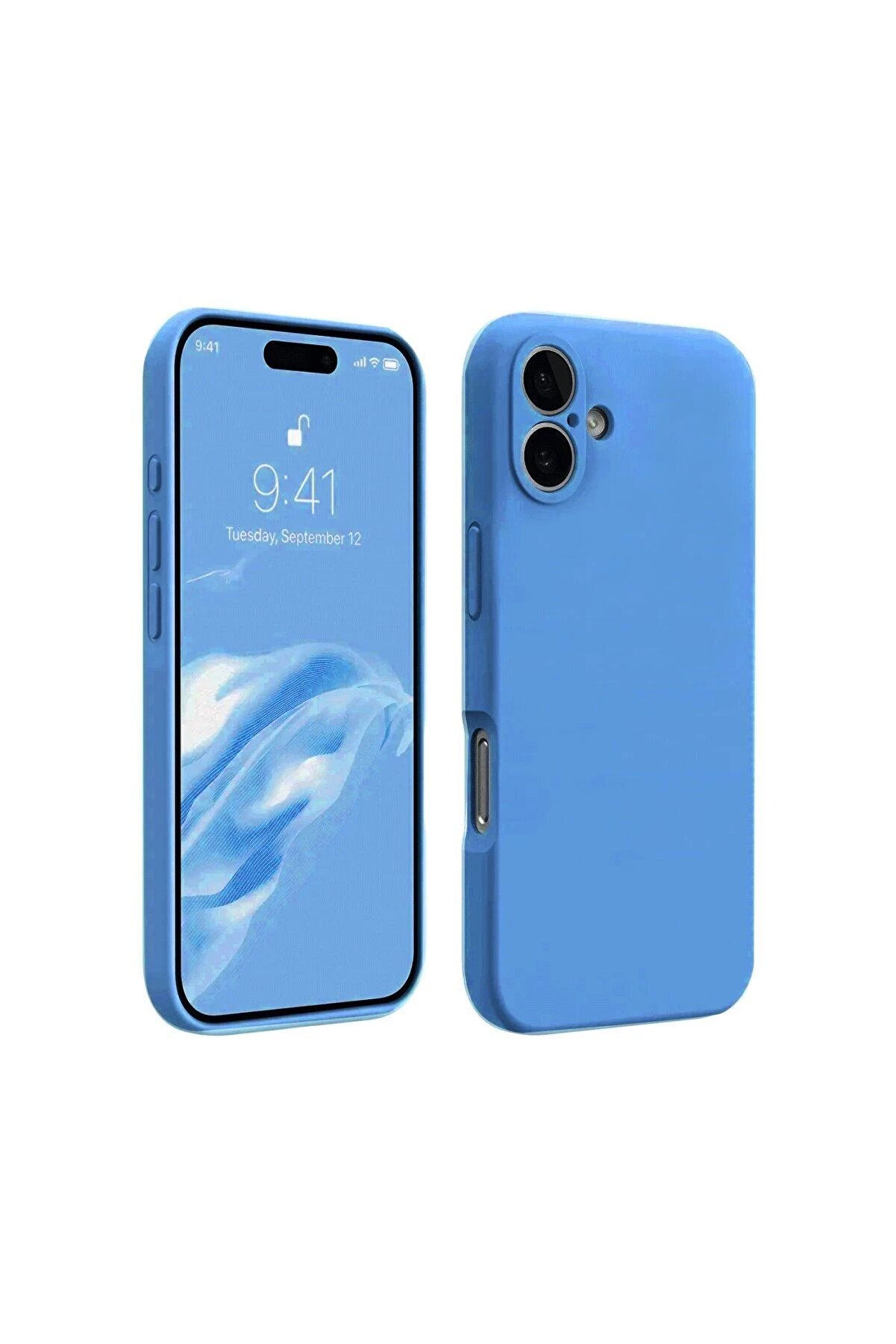 CepteToptan iPhone 16 Plus Kılıf First Silikon - Mavi - DROPX5750-7730