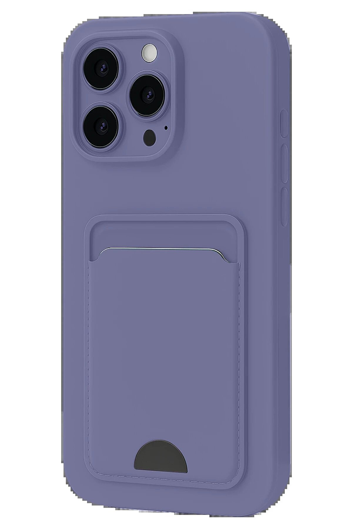 CepteToptan iPhone 16 Plus Kılıf Kelvin Kartvizitli Silikon - Lila - CPT2802287-1148