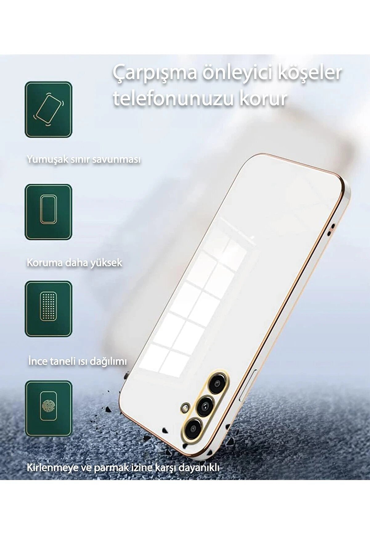 Samsung Galaxy A55 5G Kılıf Volet Si̇li̇kon - Beyaz - Dropx7779-9625