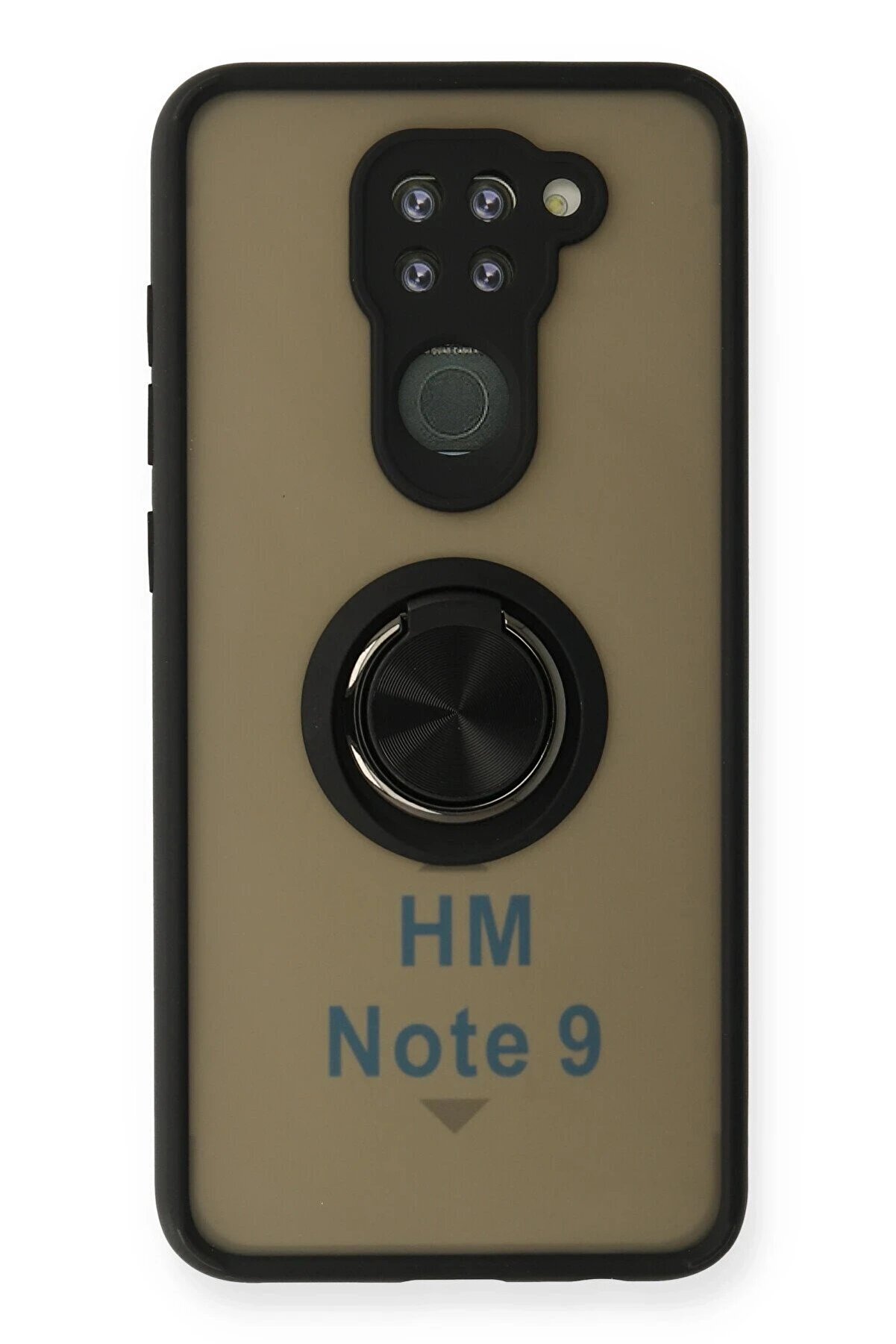 CepteToptan Xiaomi Redmi Note 9 Kılıf Montreal Yüzüklü Silikon Kapak - Siyah - DROPX6730-9568