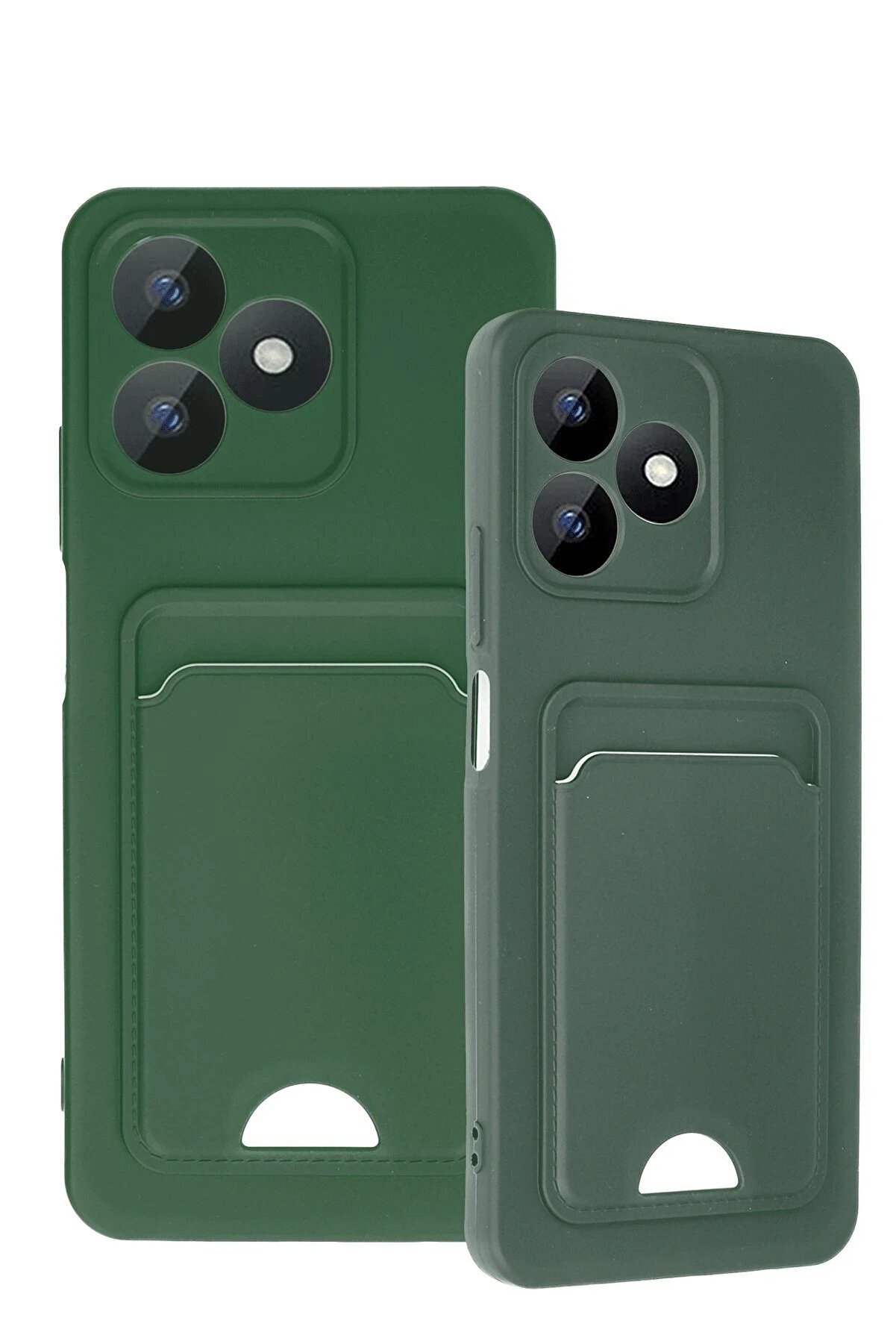 Realme Note 50 4G Kılıf Kelvi̇n Kartvi̇zi̇tli̇ Si̇li̇kon - Koyu Yeşi̇l - Dropx9865-6731
