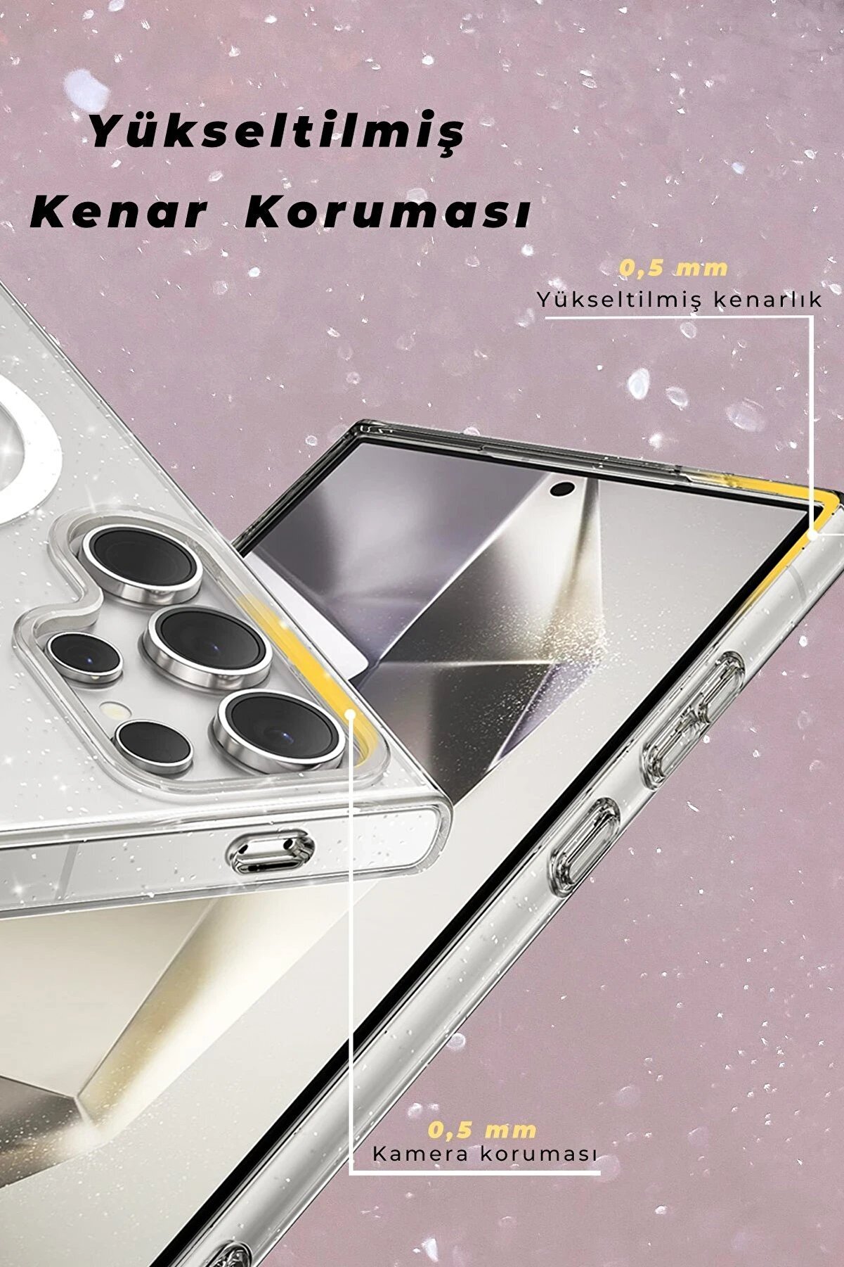 Samsung Galaxy S23 Ultra Kılıf Glow Magsafe Kapak - Si̇yah - Dropx3048-6692