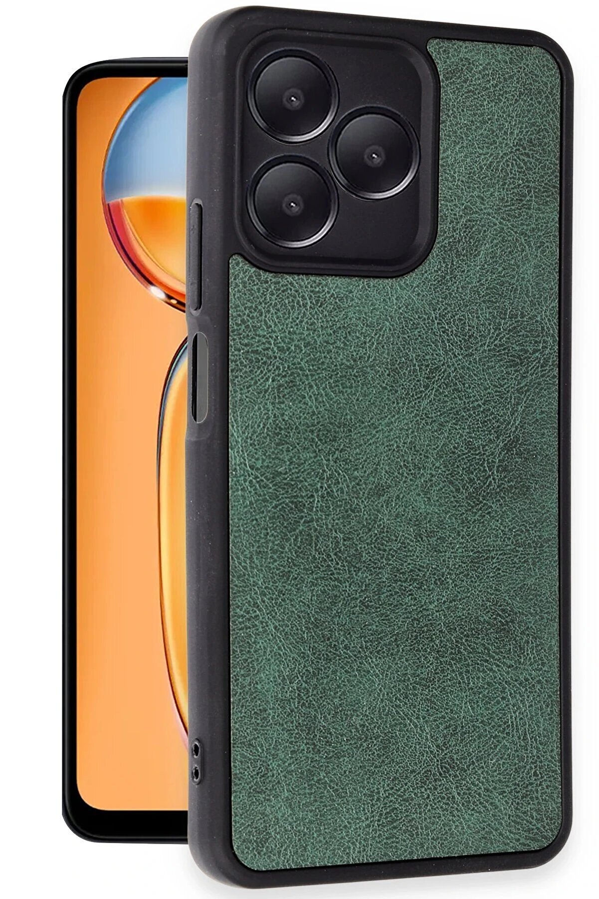 Realme Note 50 4G Kılıf Aras Deri̇ Kapak - Koyu Yeşi̇l - Dropx6299-5796