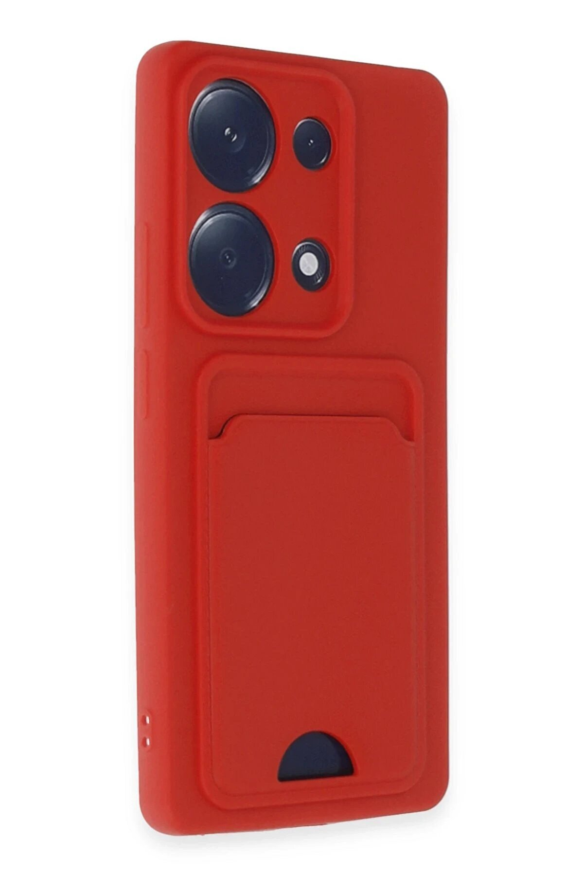Xi̇aomi̇ Redmi̇ Note 13 Pro 4G Kılıf Kelvi̇n Kartvi̇zi̇tli̇ Si̇li̇kon - Kırmızı - Dropx5188-9112