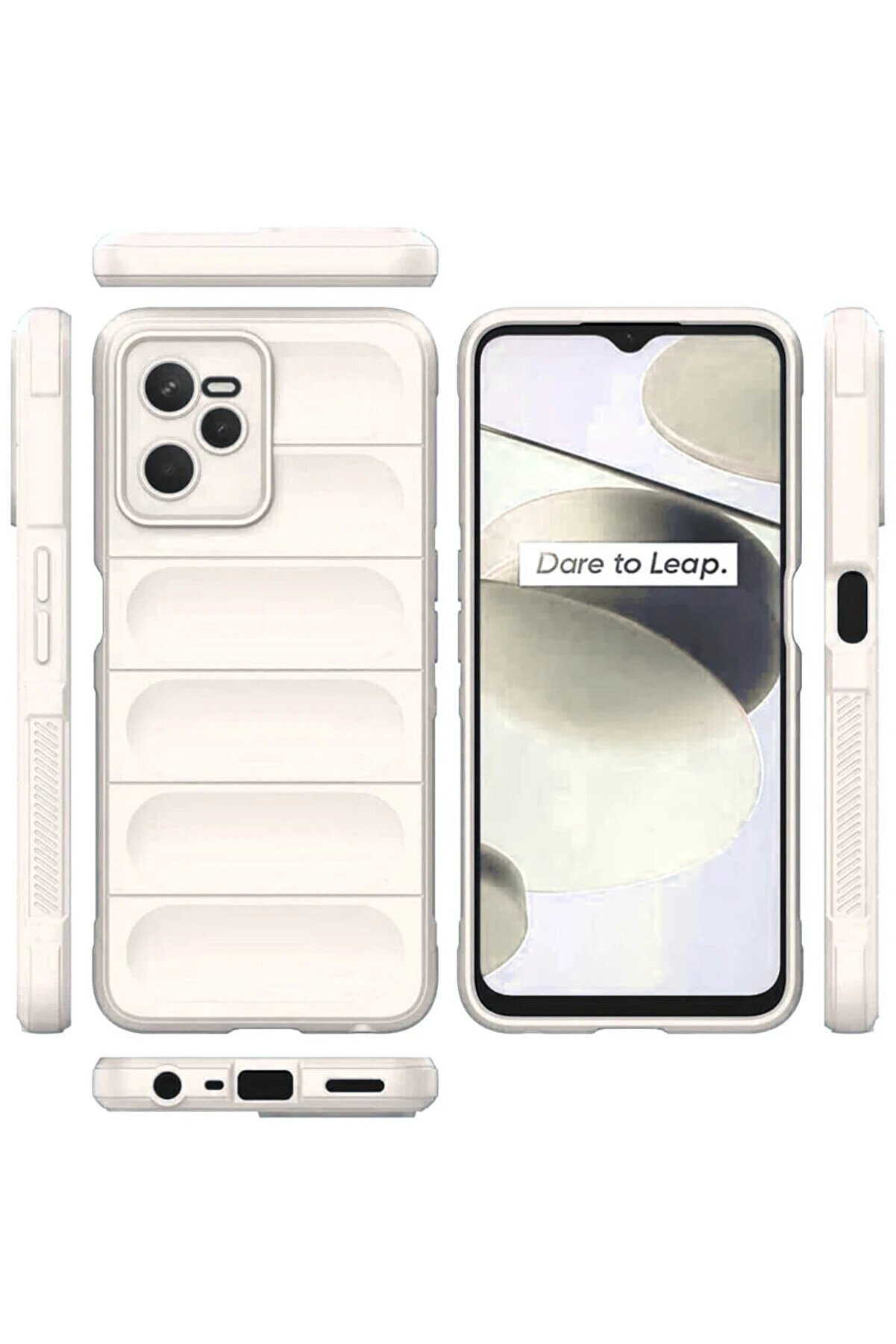 Realme C35 Kılıf Opti̇mum Si̇li̇kon - Krem - Dropx5102-4614