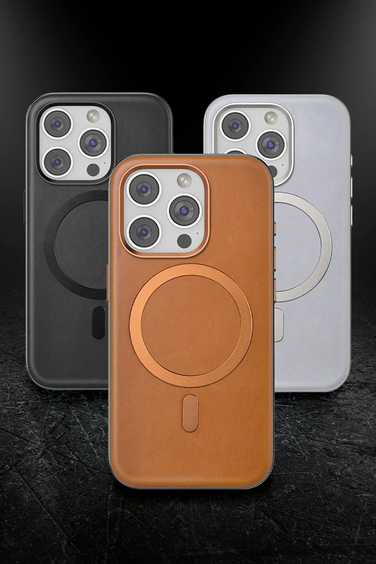 İphone 16 Pro Max Puskas Magsafe Kapak - Açık Kahve - Dropx7380-4927