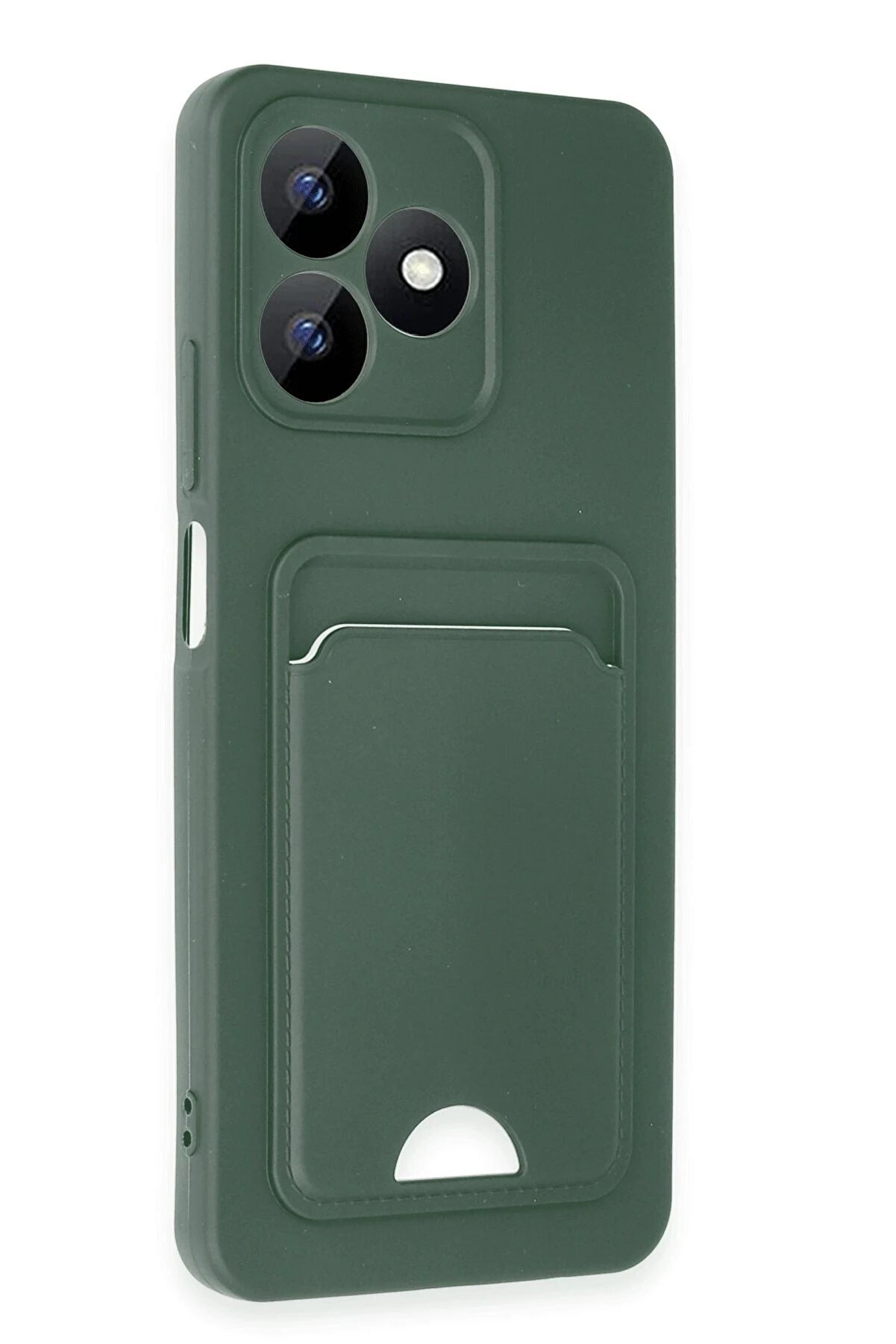 Realme Note 50 4G Kılıf Kelvi̇n Kartvi̇zi̇tli̇ Si̇li̇kon - Koyu Yeşi̇l - Dropx9865-6731