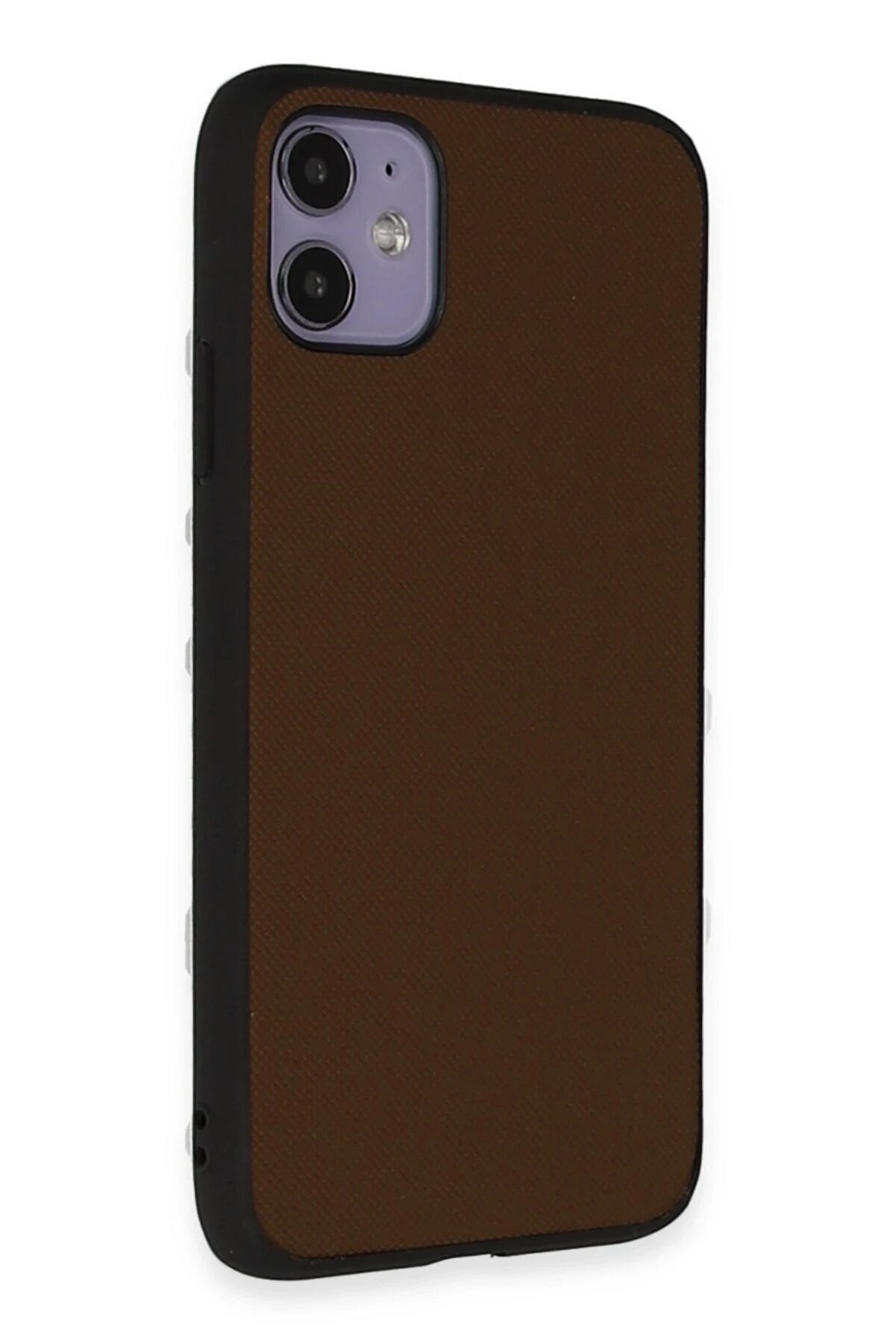 CepteToptan iPhone 11 Kılıf Taft Kapak - Kahverengi - DROPX8307-5191