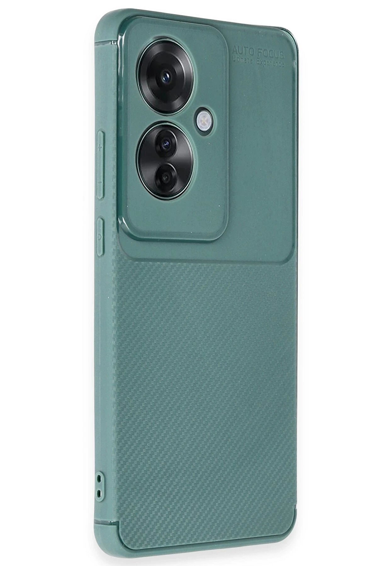 Oppo Reno 11F Kılıf Auto Focus Karbon Kapak - Koyu Yeşi̇l - Dropx2983-3216