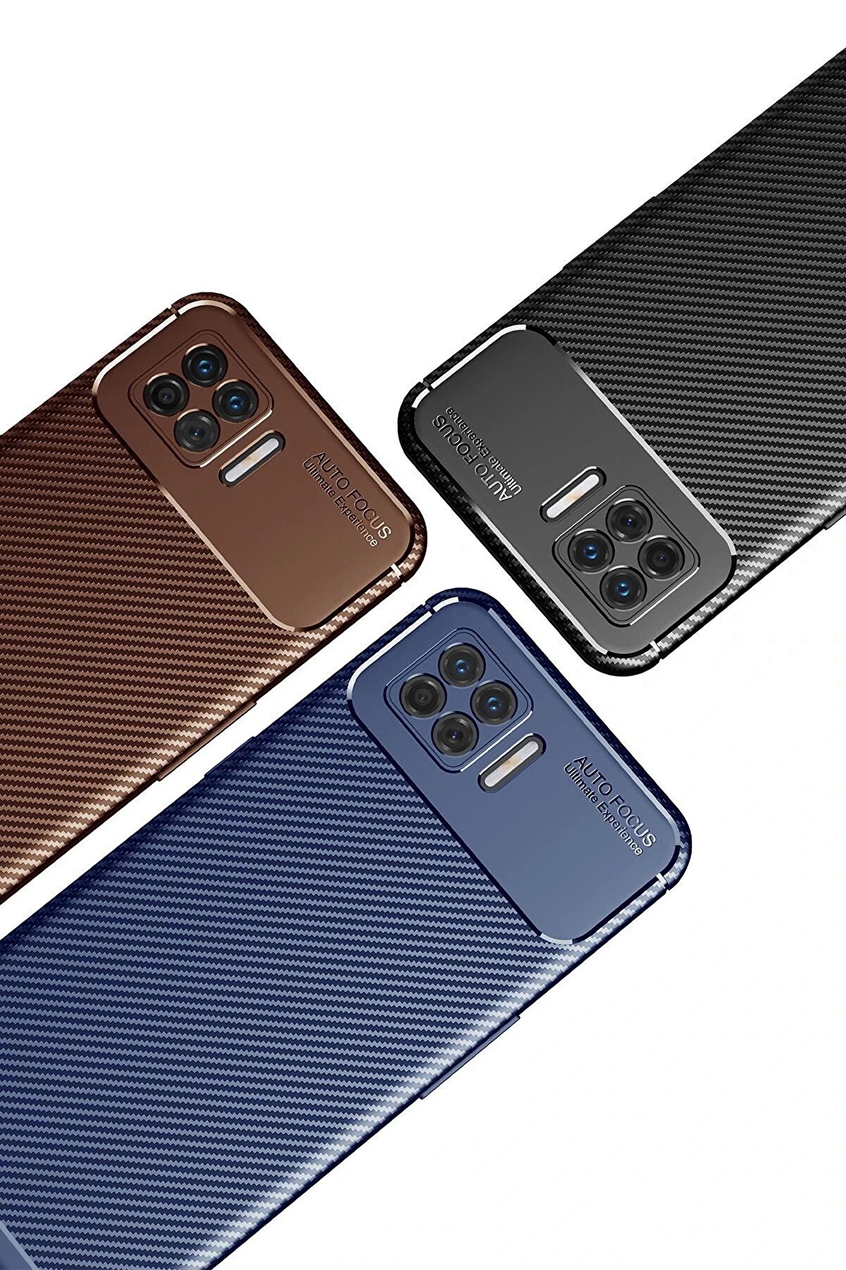 Oppo A73 Kılıf Auto Focus Karbon Kapak - Kahverengi̇ - Dropx2306-4192