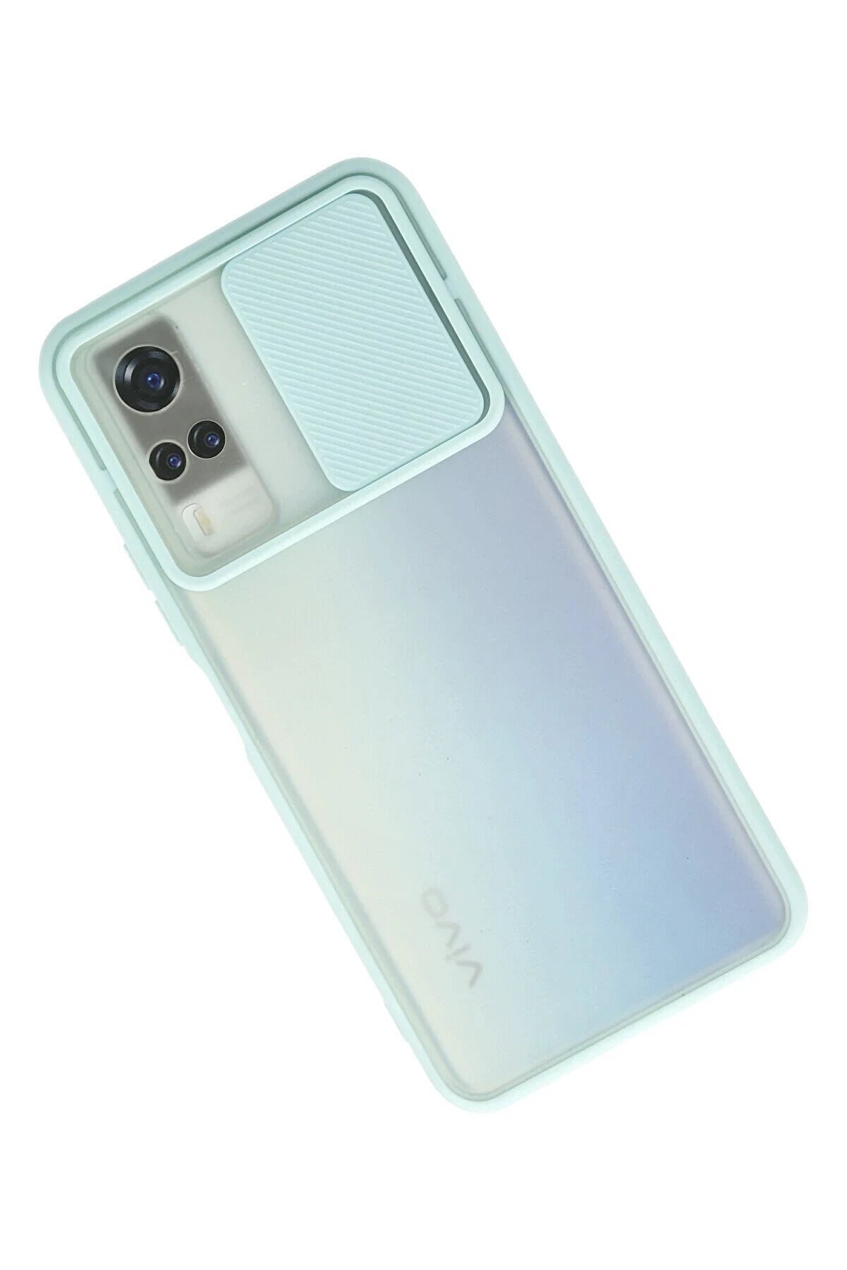 Vi̇vo Y53S Kılıf Palm Buzlu Kamera Sürgülü Si̇li̇kon - Turkuaz - Dropx3805-5493