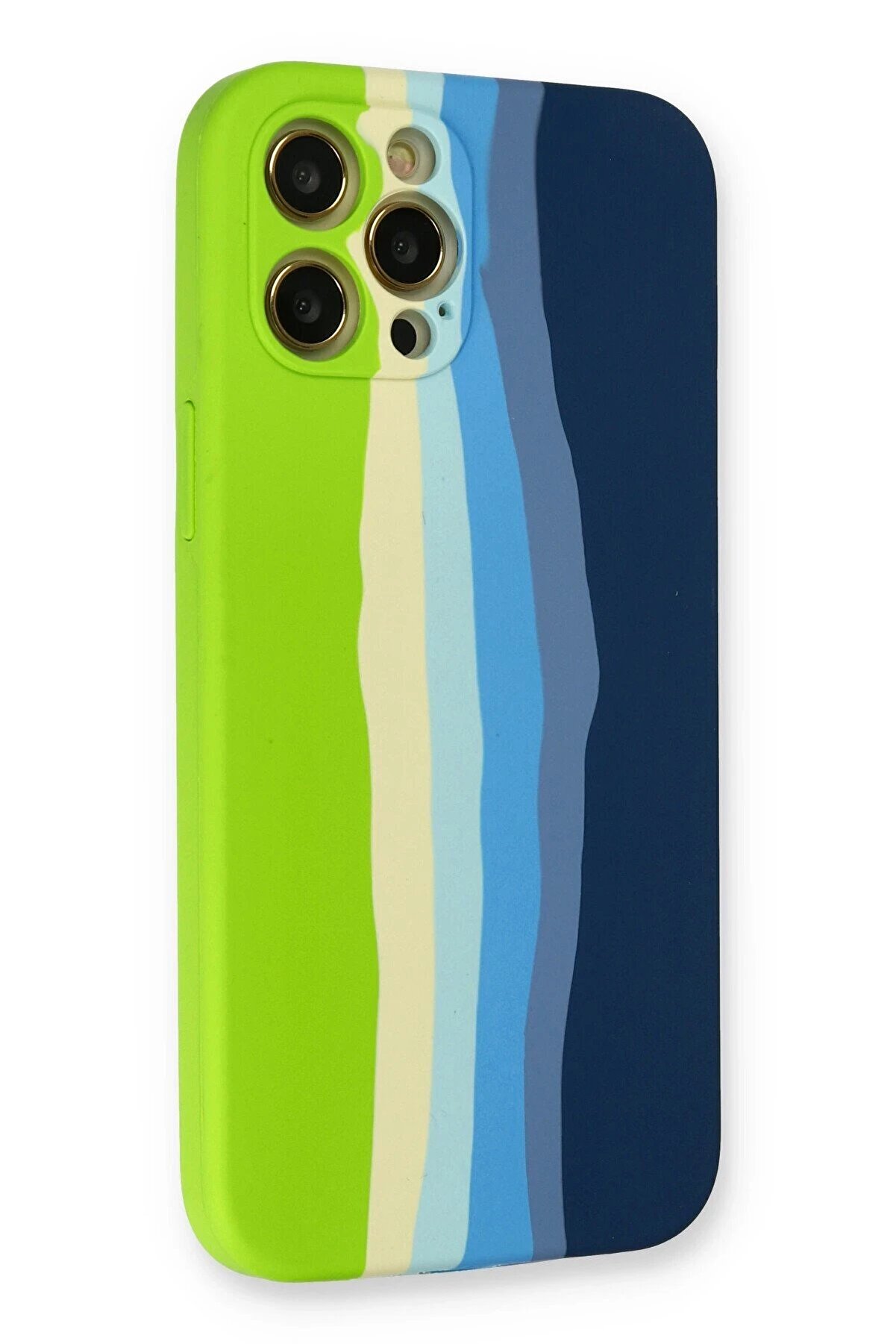 İphone 12 Pro Max Kılıf Ebruli̇ Lansman Si̇li̇kon - Yeşi̇l-Koyu Yeşi̇l - Dropx3174-3633