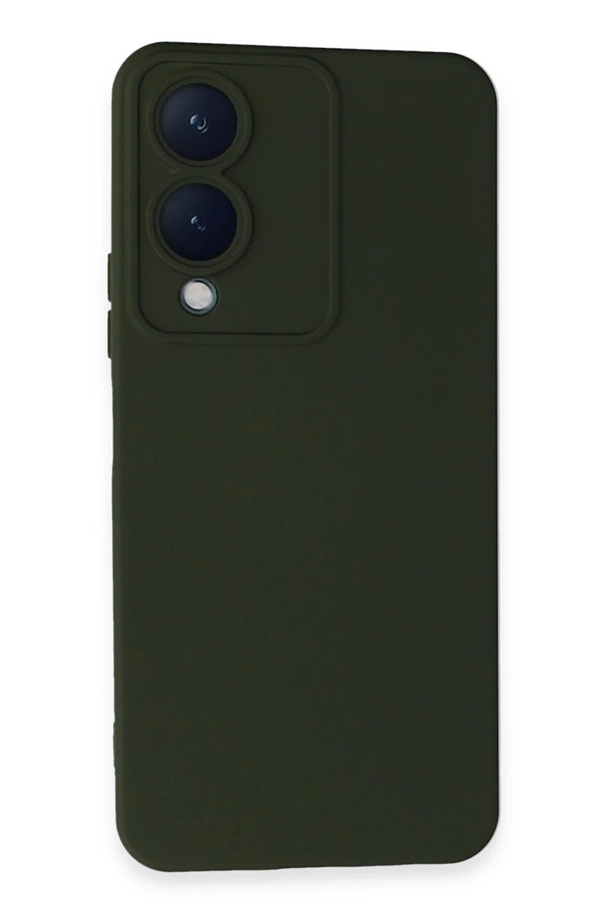 CepteToptan Vivo Y17S Kılıf Nano içi Kadife Silikon - Koyu Yeşil - DROPX9474-7241