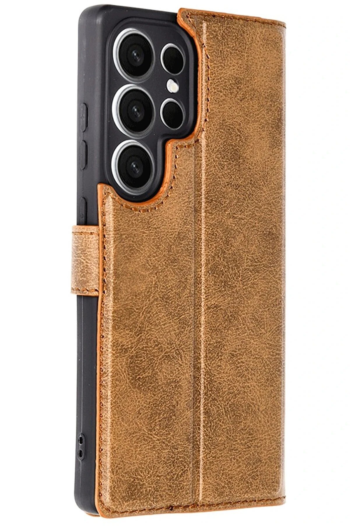 CepteToptan Samsung Galaxy S25 Ultra Kılıf Trend S Plus Kapaklı Kılıf - Taba - DROPX9863-4008