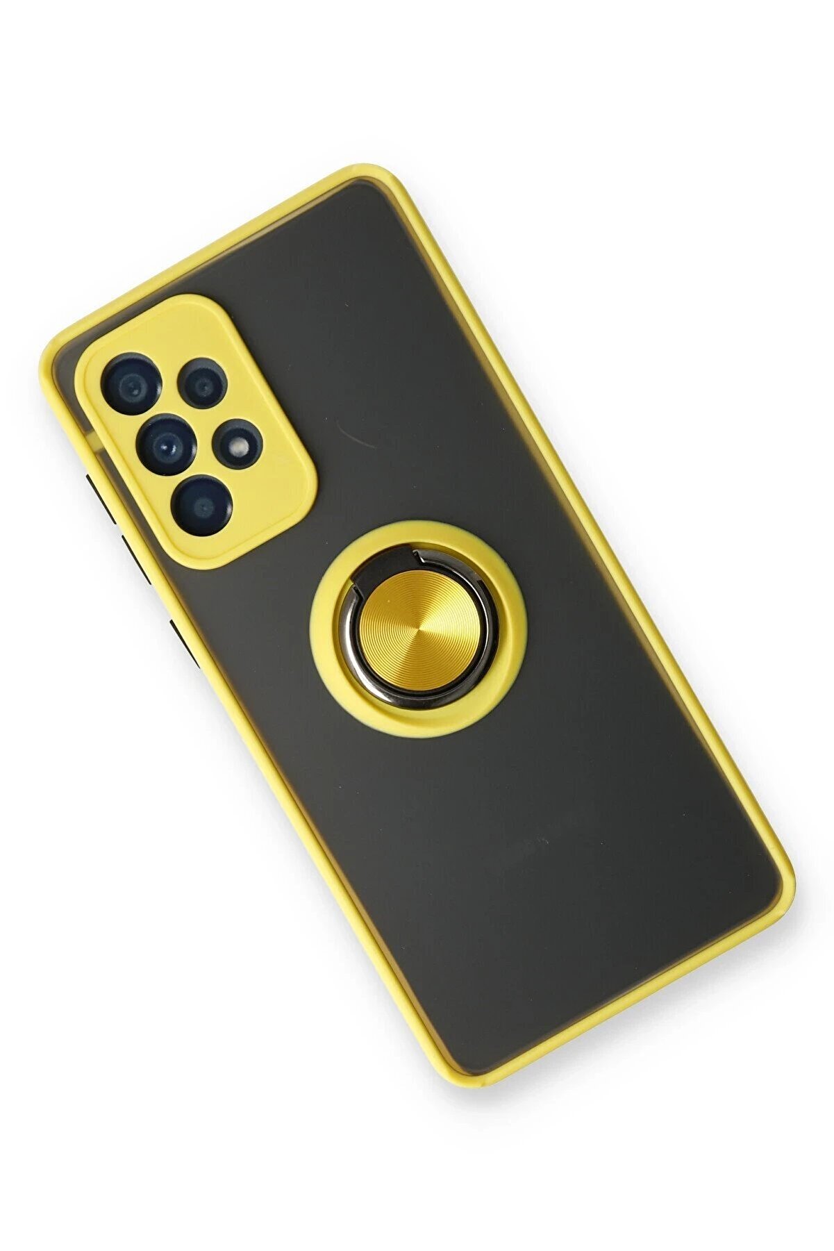 Samsung Galaxy A13 4G Kılıf Montreal Yüzüklü Si̇li̇kon Kapak - Sarı - Dropx8528-5982