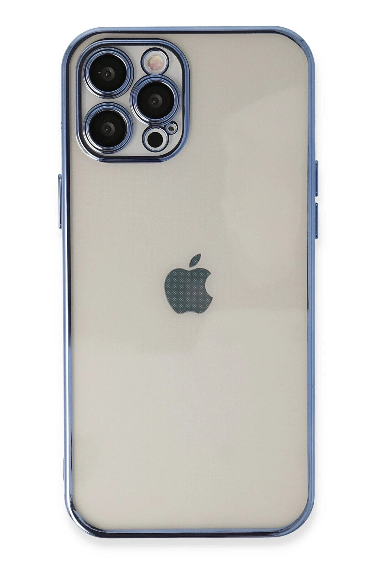 CepteToptan iPhone 12 Pro Kılıf Lensli Silikon - A&ccedil;ık Mavi - DROPX1595-3343