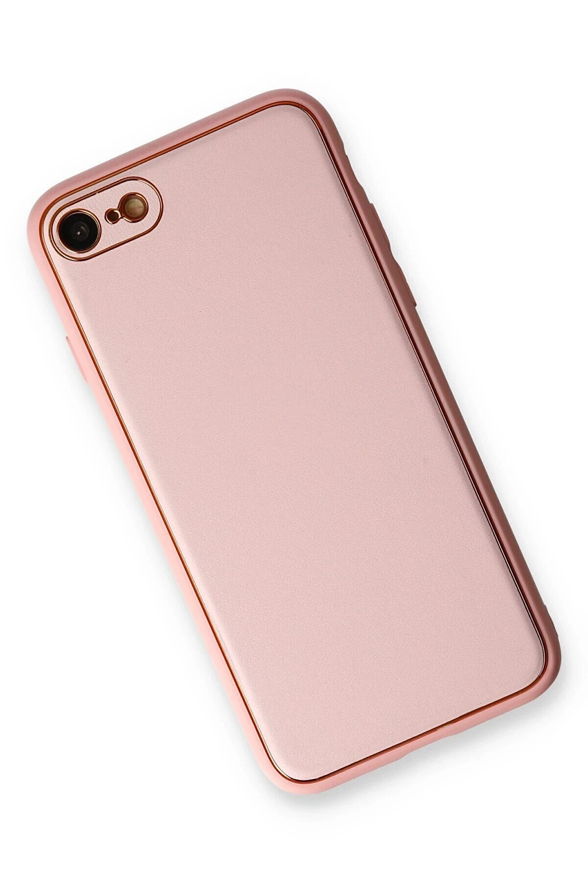 İphone 7 Kılıf Coco Deri̇ Si̇li̇kon Kapak - Pudra - Dropx6818-6064