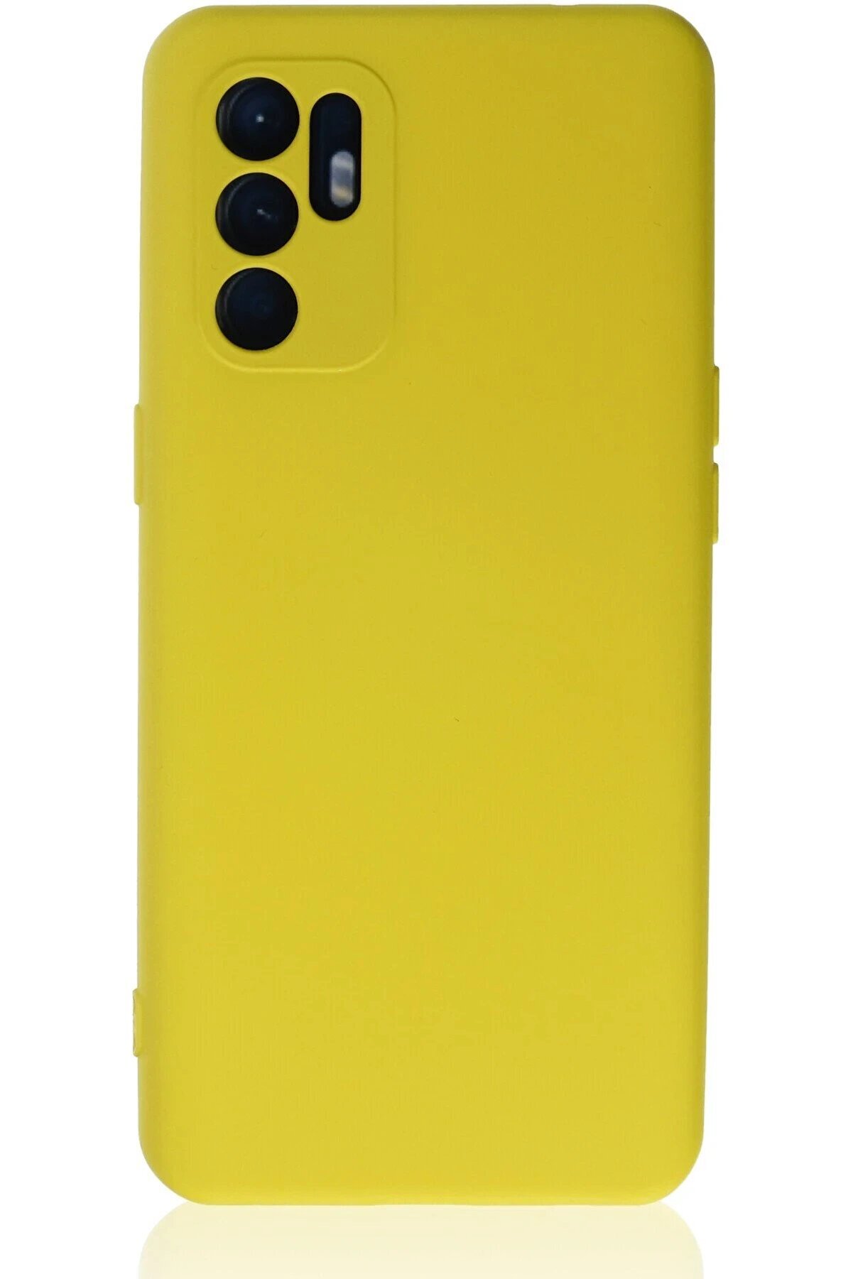 CepteToptan Oppo Reno 6 Kılıf Nano içi Kadife Silikon - Sarı1 - DROPX3749-6890