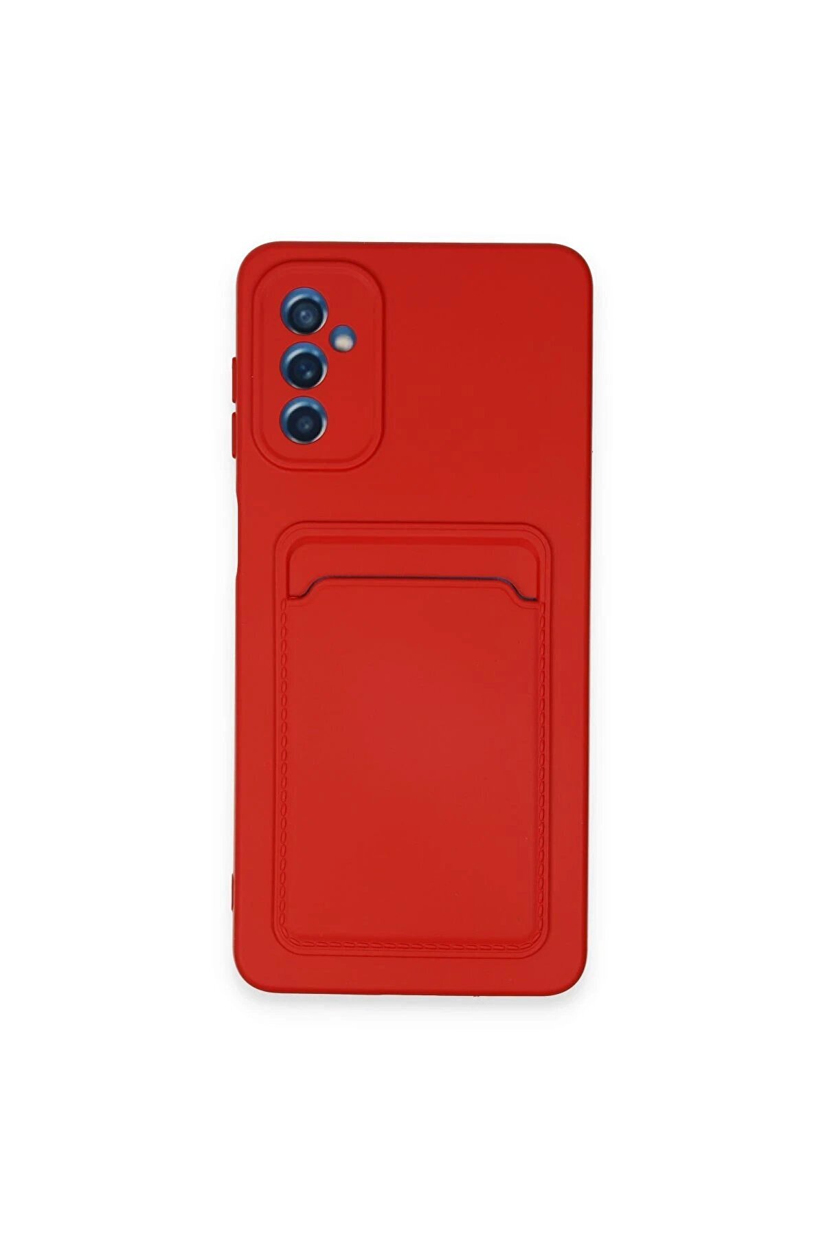 CepteToptan Samsung Galaxy A14 4G Kılıf Kelvin Kartvizitli Silikon - Kırmızı - DROPX1796-5053