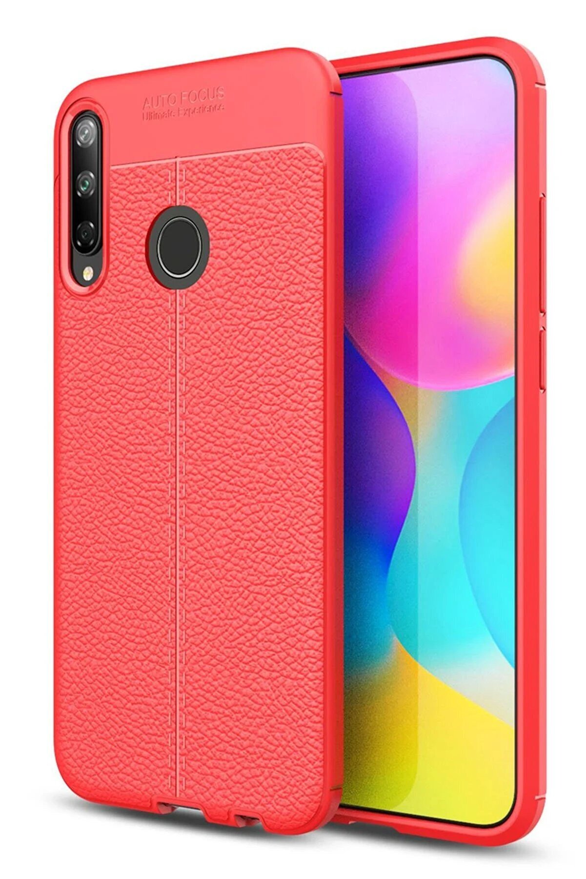 CepteToptan Huawei P40 Lite E Kılıf Auto Focus Kapak - Kırmızı - DROPX2338-7105