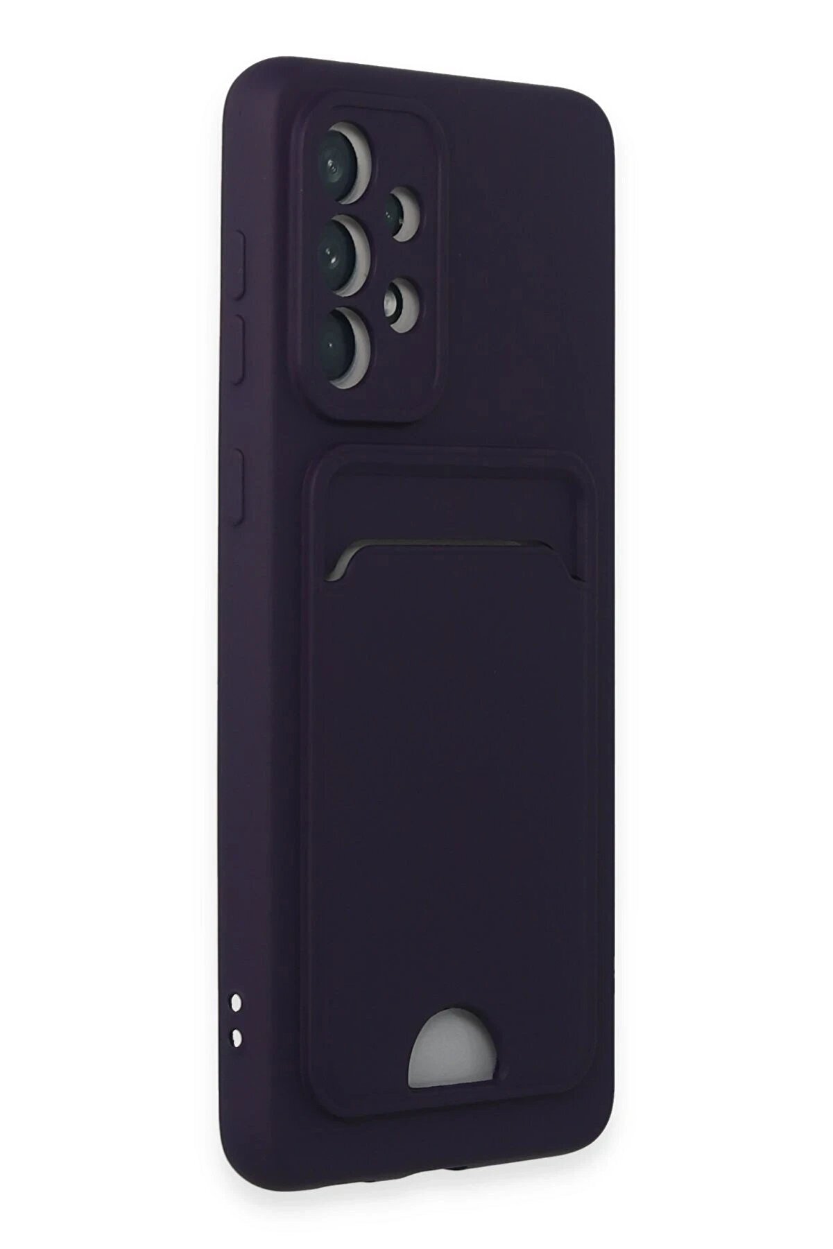 Samsung Galaxy A33 5G Kılıf Kelvi̇n Kartvi̇zi̇tli̇ Si̇li̇kon - Deri̇n Mor - Dropx8381-1943