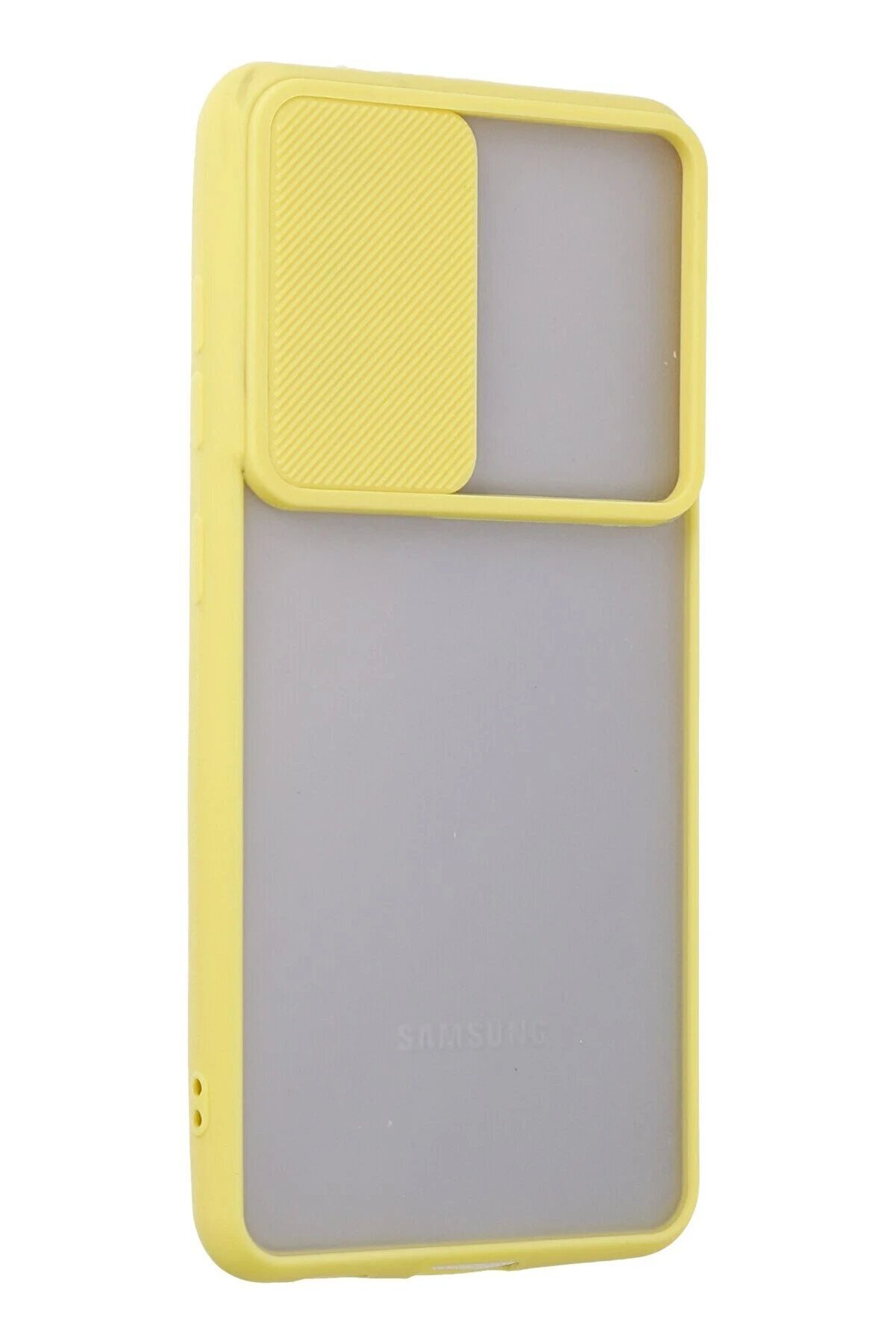 Samsung Galaxy S21 Fe Kılıf Palm Buzlu Kamera Sürgülü Si̇li̇kon - Sarı - Dropx2263-3612