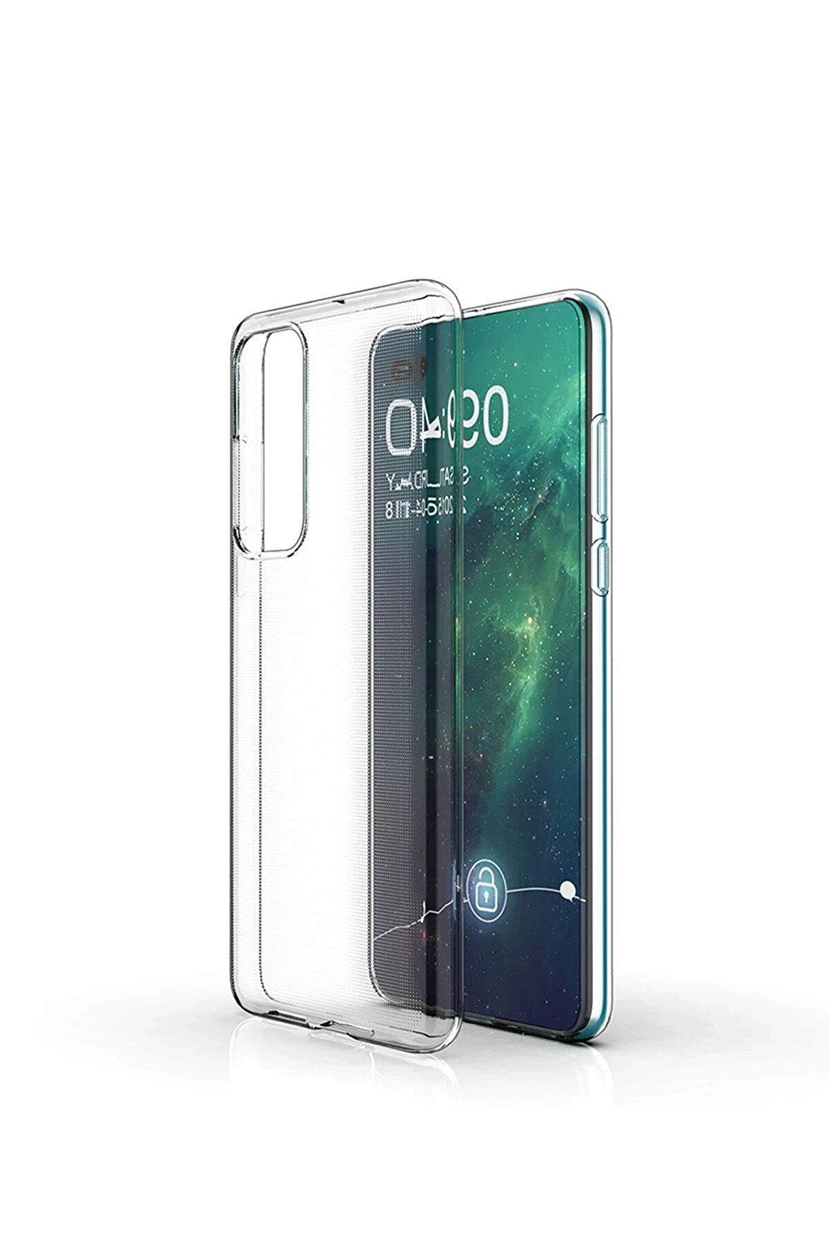 CepteToptan Huawei P40 Kılıf Lüx Şeffaf Silikon - Şeffaf - DROPX4670-6812