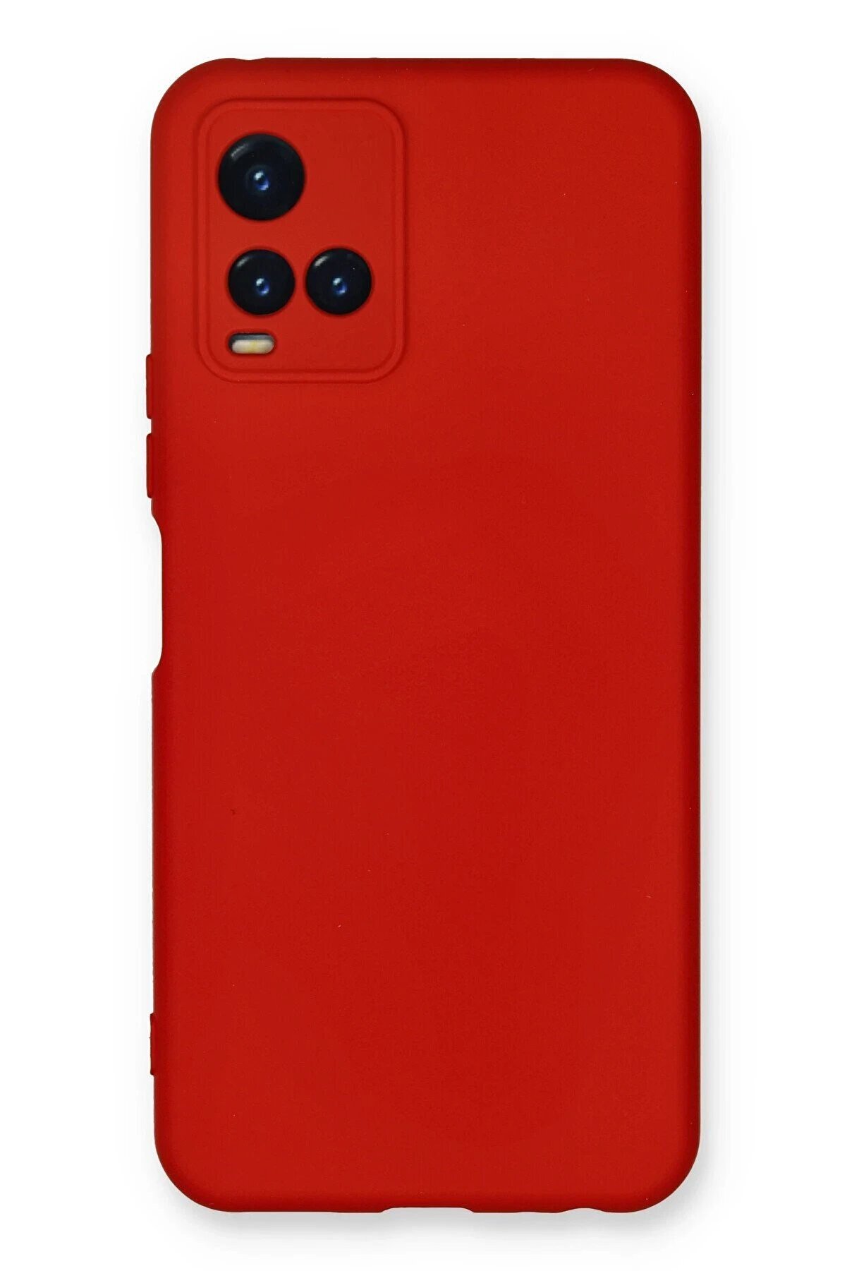 CepteToptan Vivo Y21S Kılıf Nano içi Kadife Silikon - Kırmızı - DROPX5772-9257