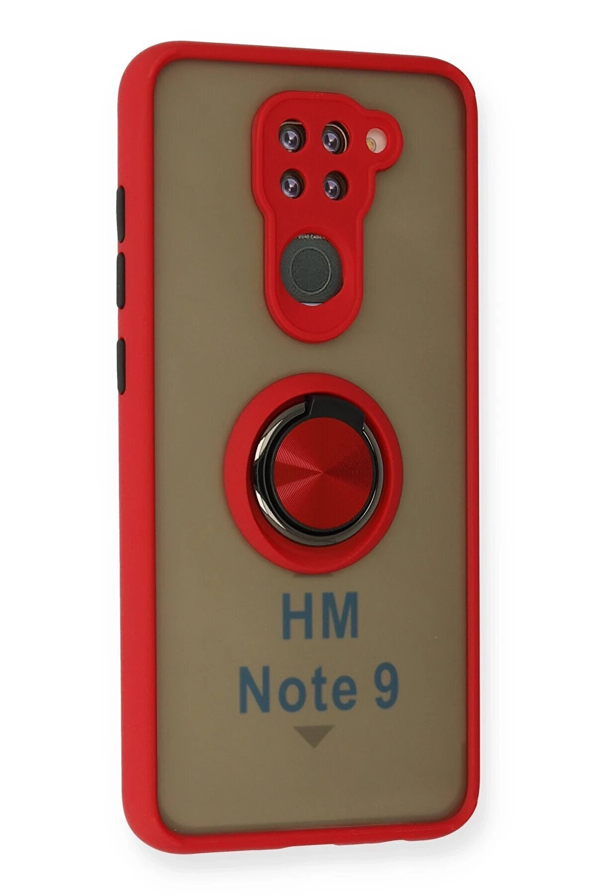 Xi̇aomi̇ Redmi̇ Note 9 Kılıf Montreal Yüzüklü Si̇li̇kon Kapak - Kırmızı - Dropx2108-1703