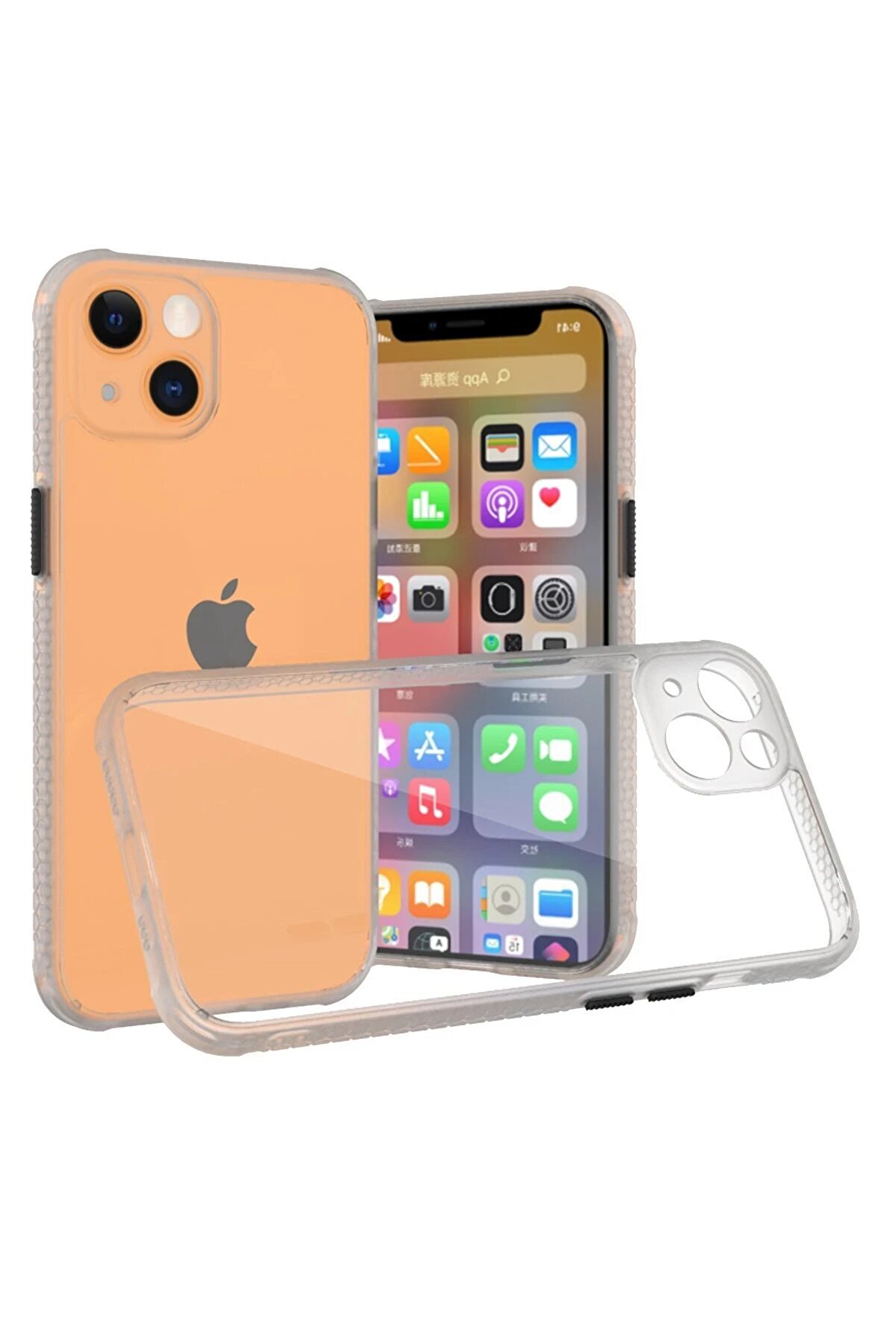 CepteToptan iPhone 13 Mini Kılıf Miami Şeffaf Silikon - Şeffaf - DROPX5812-8648