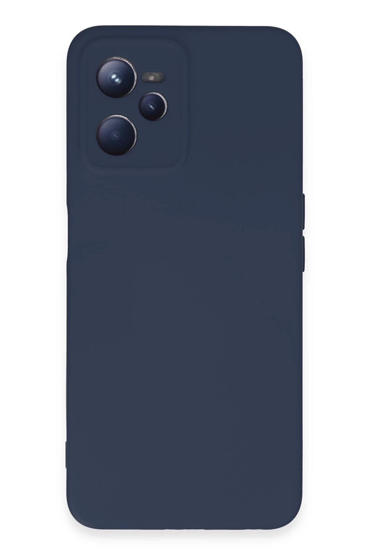 Realme C35 Kılıf Nano İ&ccedil;i̇ Kadi̇fe Si̇li̇kon - Laci̇vert - Dropx6305-5370