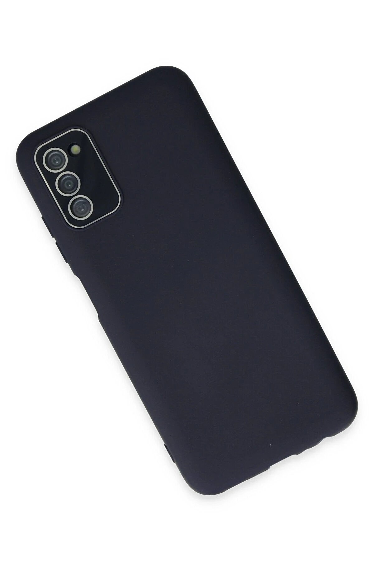 Samsung Galaxy A03S Kılıf Lansman Glass Kapak - Laci̇vert - Dropx5133-3880