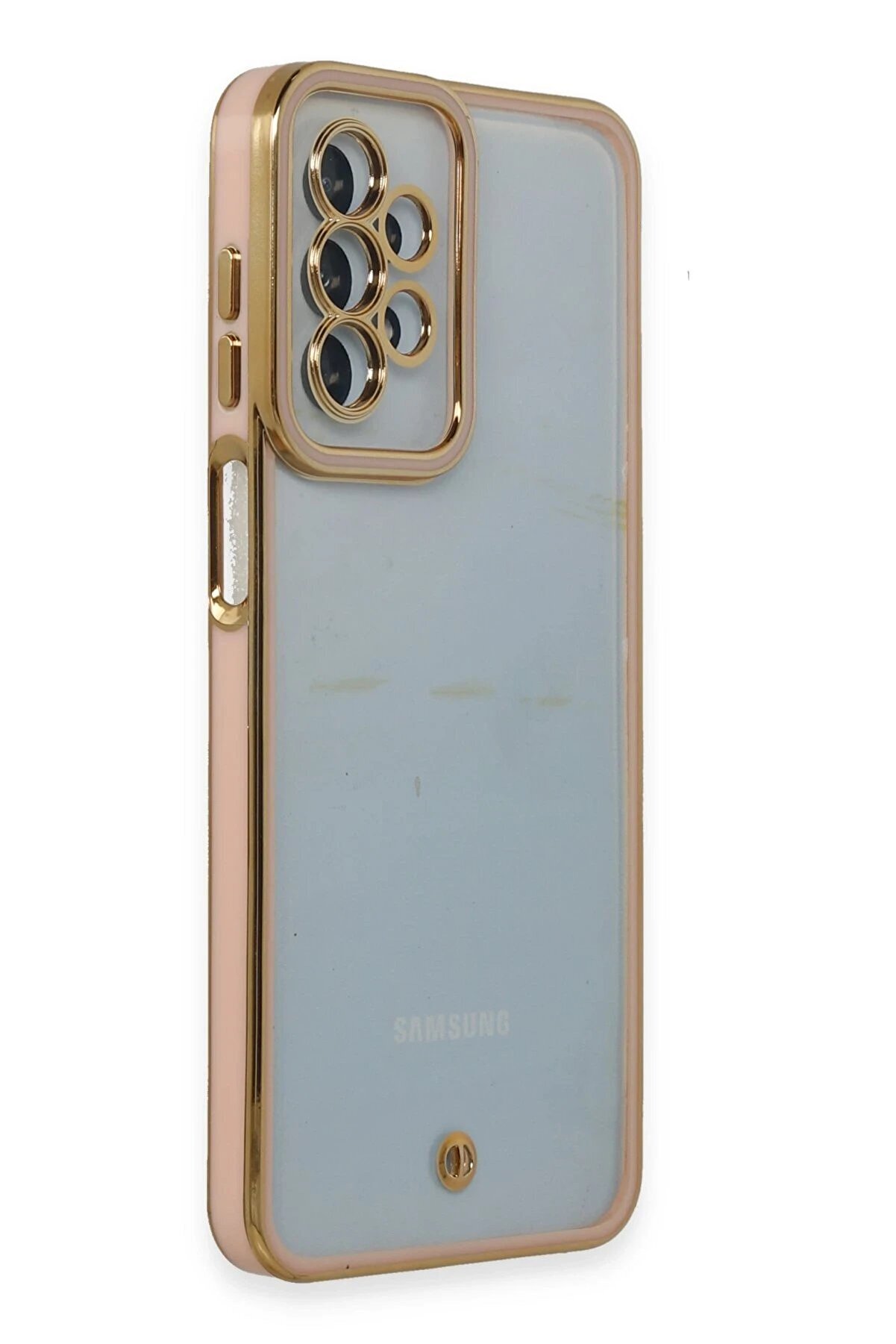 Samsung Galaxy A23 4G Kılıf Li̇va Lens Si̇li̇kon - Pudra - Dropx1985-3575