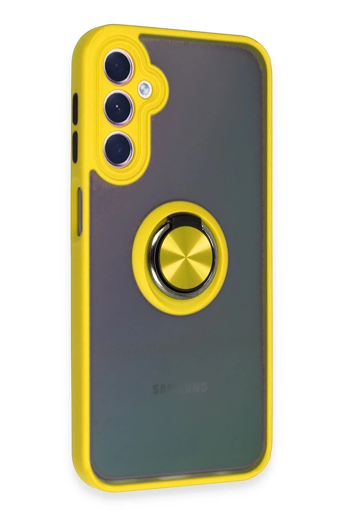 Samsung Galaxy A24 4G Kılıf Montreal Yüzüklü Si̇li̇kon Kapak - Sarı - Dropx2166-6476