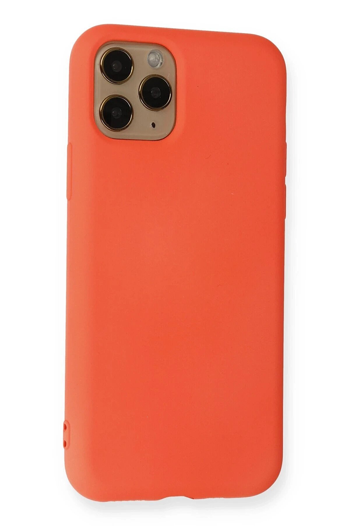 İphone 11 Pro Kılıf Nano İ&ccedil;i̇ Kadi̇fe Si̇li̇kon - Turuncu - Dropx8313-3866