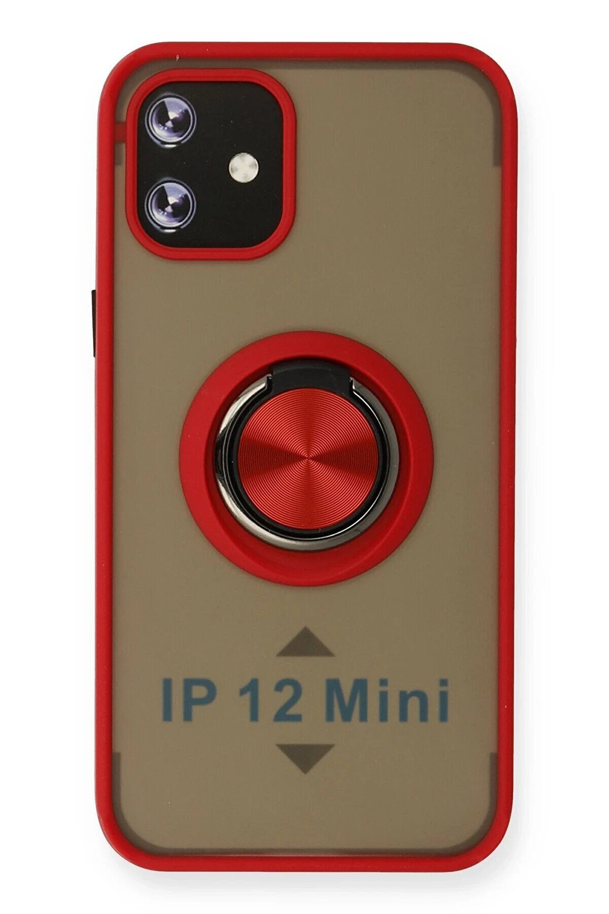 CepteToptan iPhone 12 Mini Kılıf Montreal Y&uuml;z&uuml;kl&uuml; Silikon Kapak - Kırmızı - DROPX6825-6872