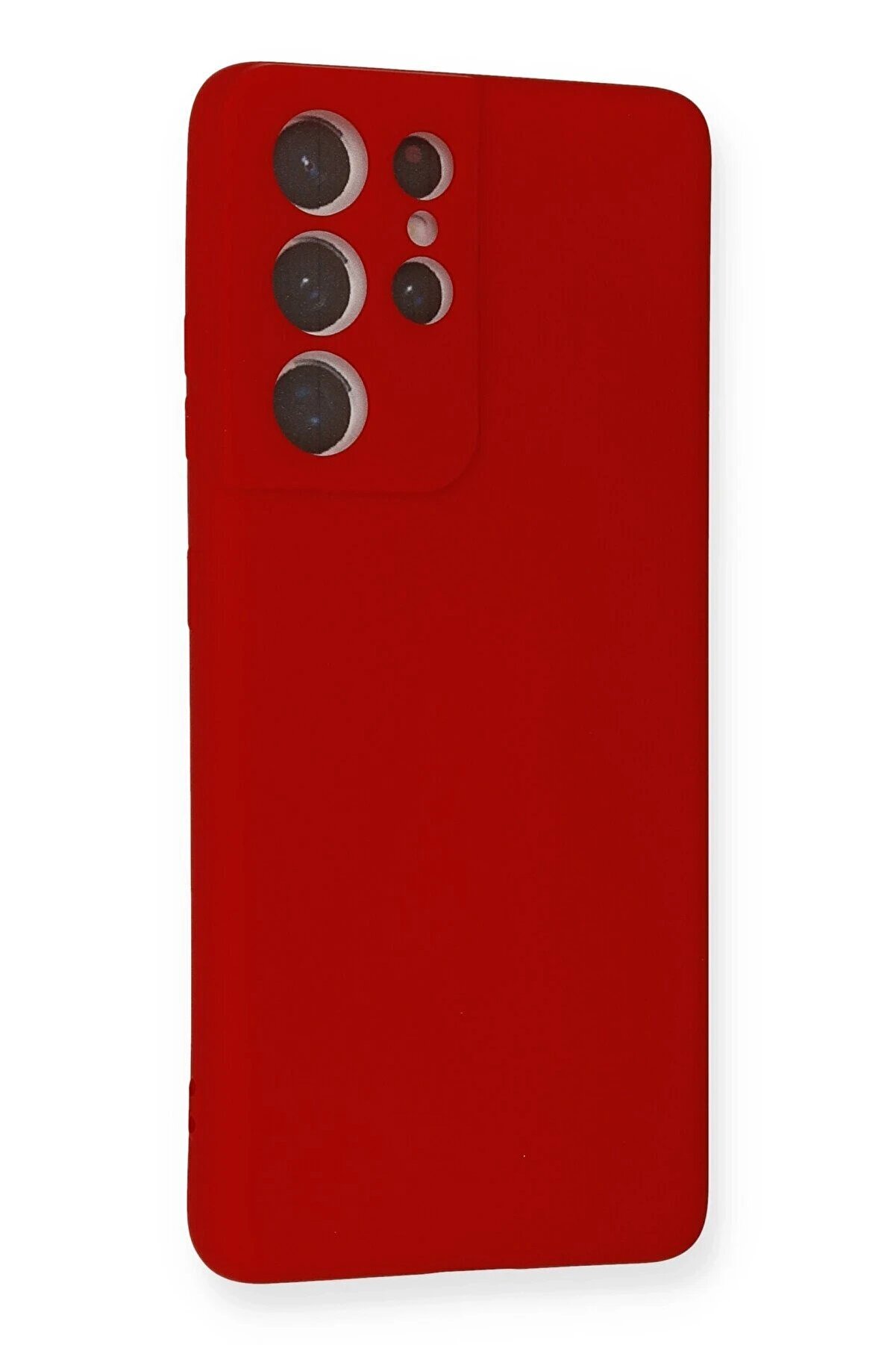 Samsung Galaxy S21 Ultra Kılıf Nano İ&ccedil;i̇ Kadi̇fe Si̇li̇kon - Kırmızı - Dropx7875-7674