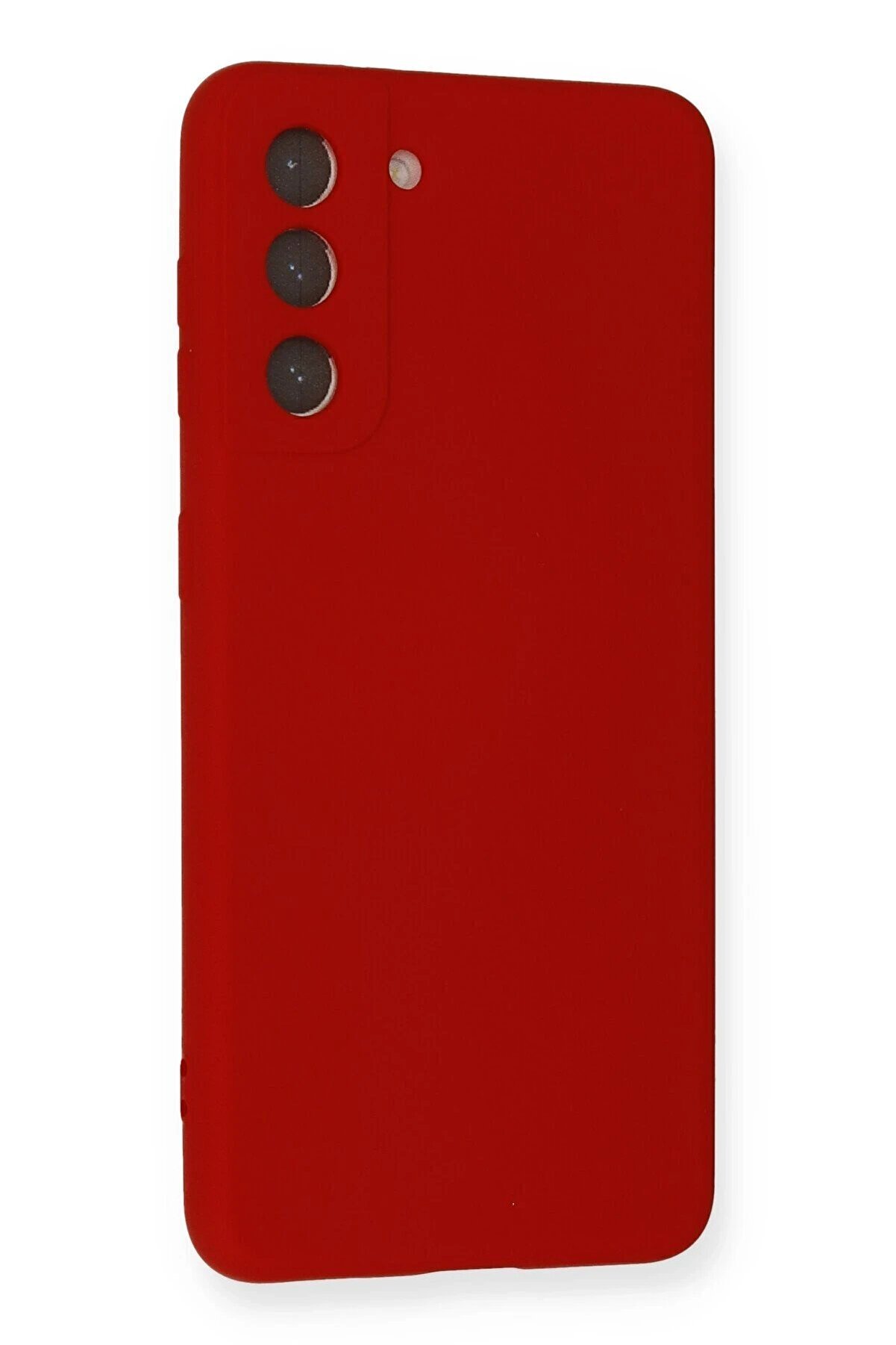 Samsung Galaxy S21 Kılıf Nano İçi̇ Kadi̇fe Si̇li̇kon - Kırmızı - Dropx7610-8192