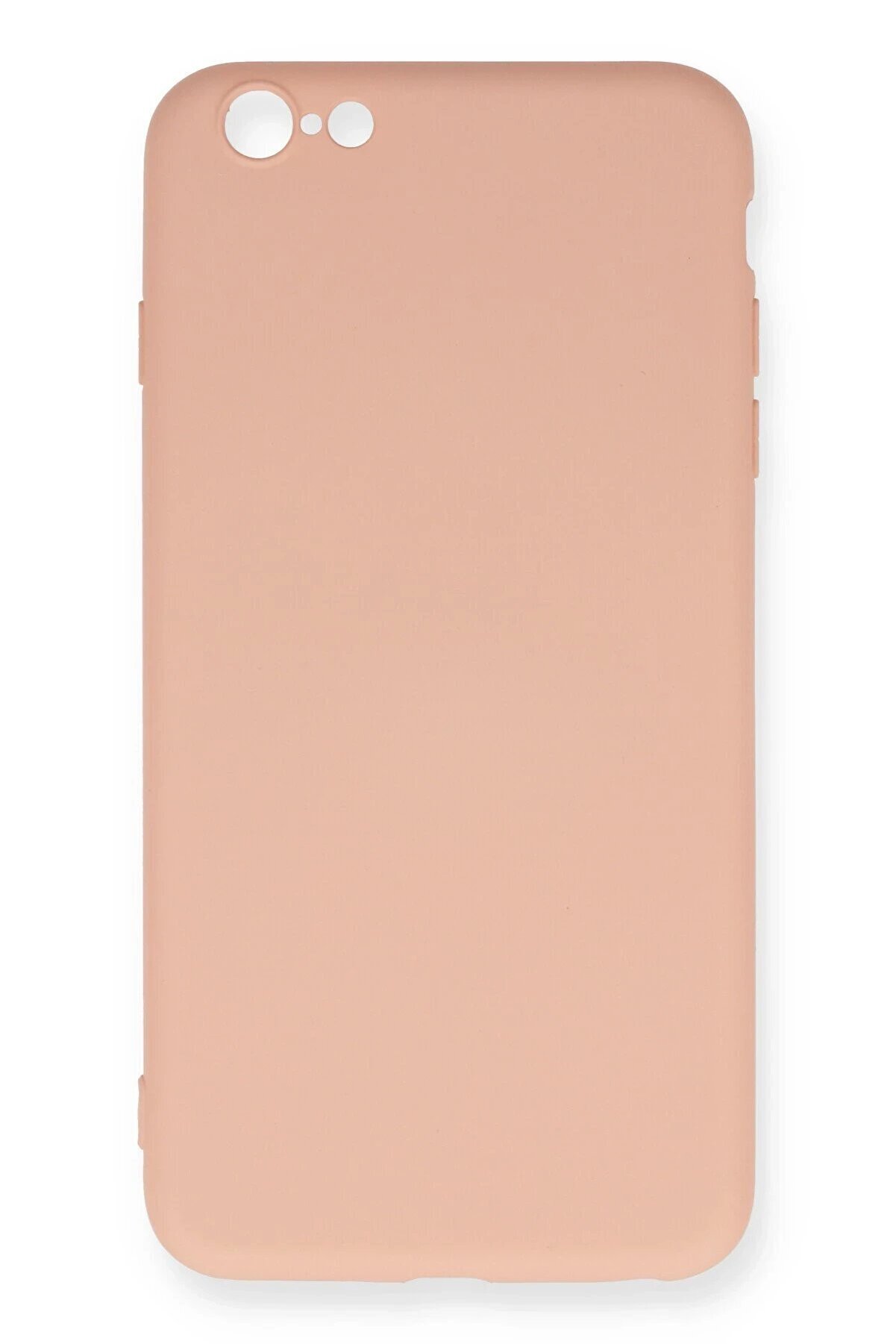 CepteToptan iPhone 6 Plus Kılıf Nano i&ccedil;i Kadife Silikon - Pudra - DROPX1567-9449