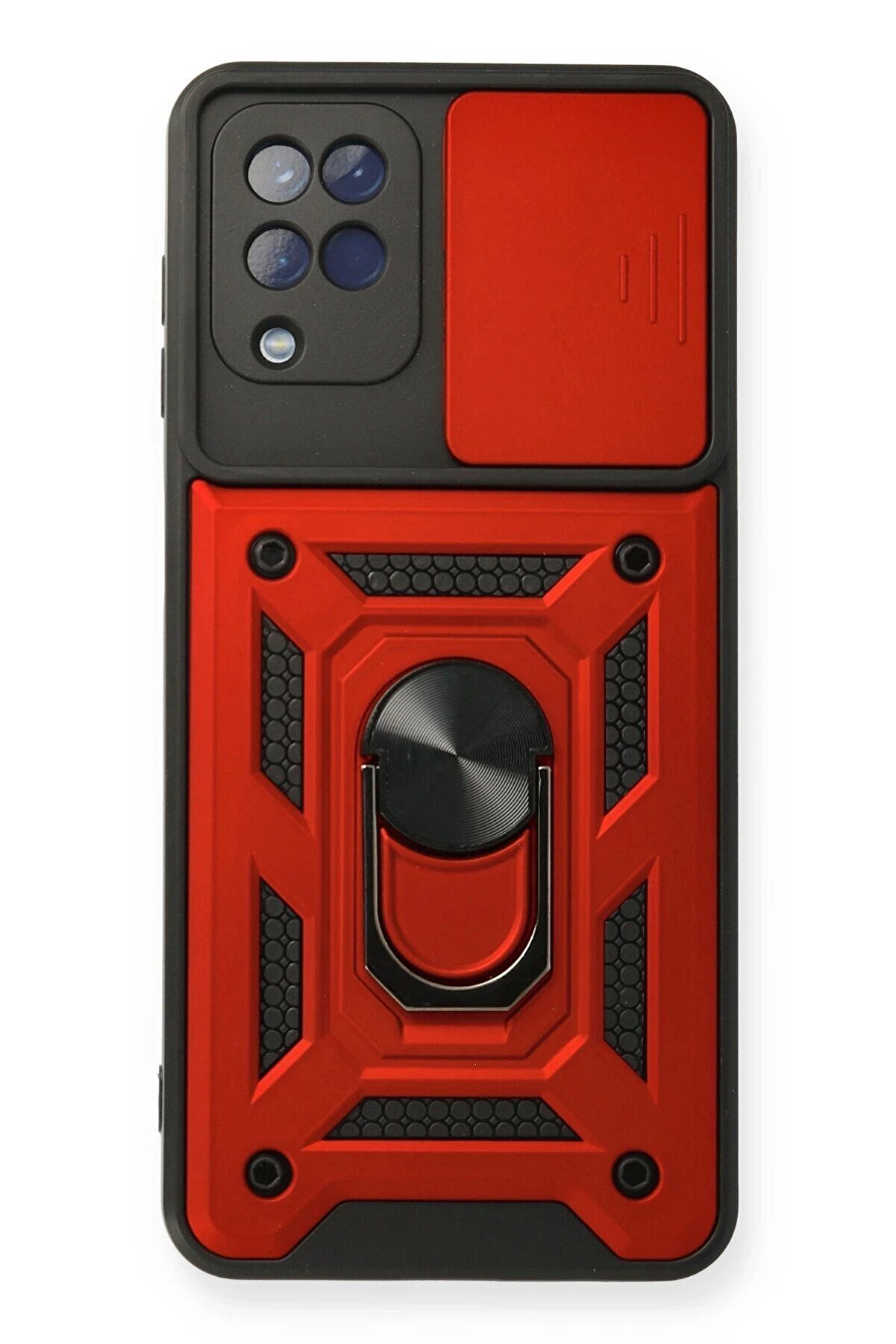 CepteToptan Samsung Galaxy A12 Kılıf Pars Lens Y&uuml;z&uuml;kl&uuml; Silikon - Kırmızı - DROPX8602-5448