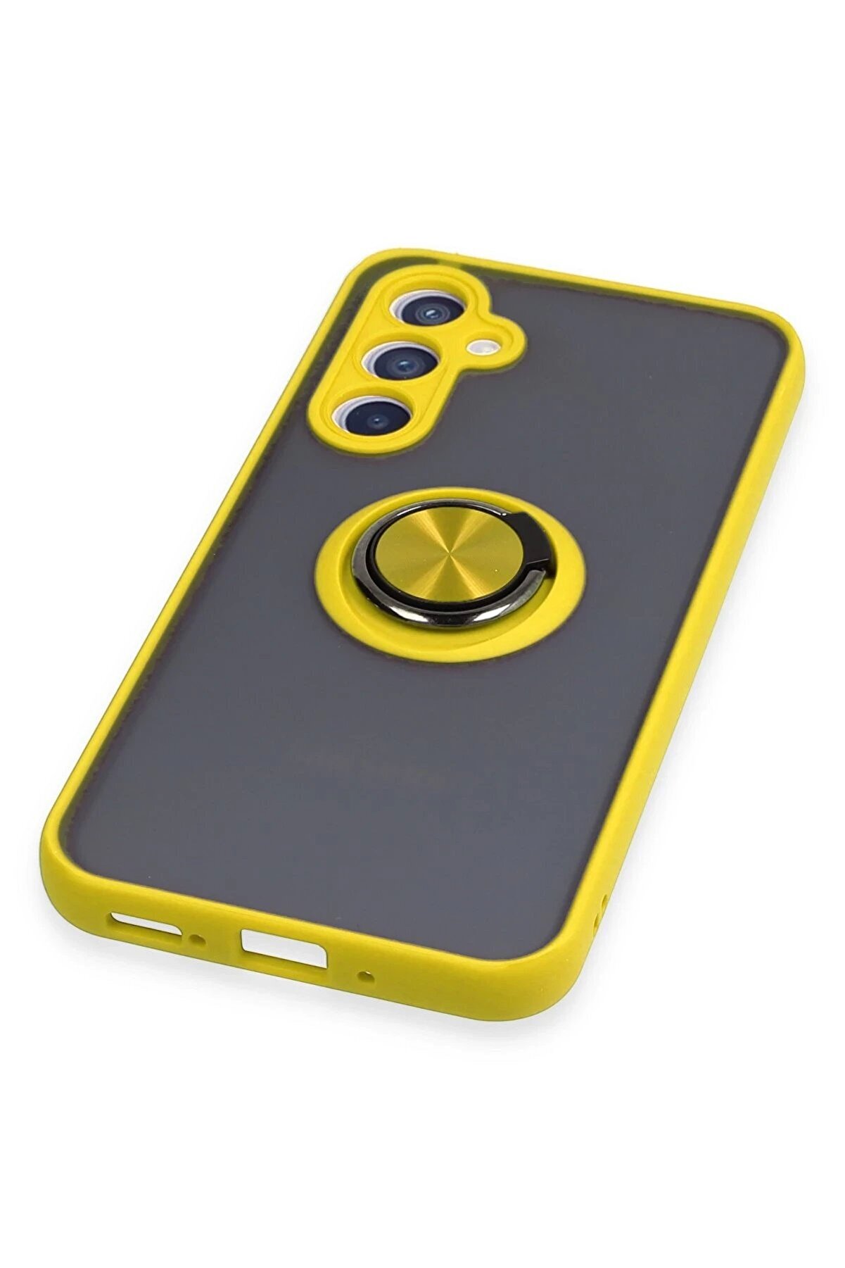 Samsung Galaxy A54 5G Kılıf Montreal Yüzüklü Si̇li̇kon Kapak - Sarı - Dropx1983-4609