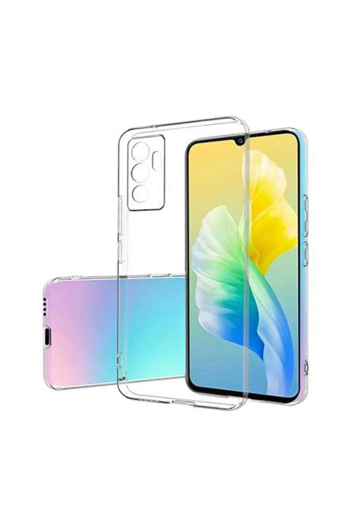 CepteToptan Vivo V23 5G Kılıf L&uuml;x Şeffaf Silikon - DROPX7120-5706