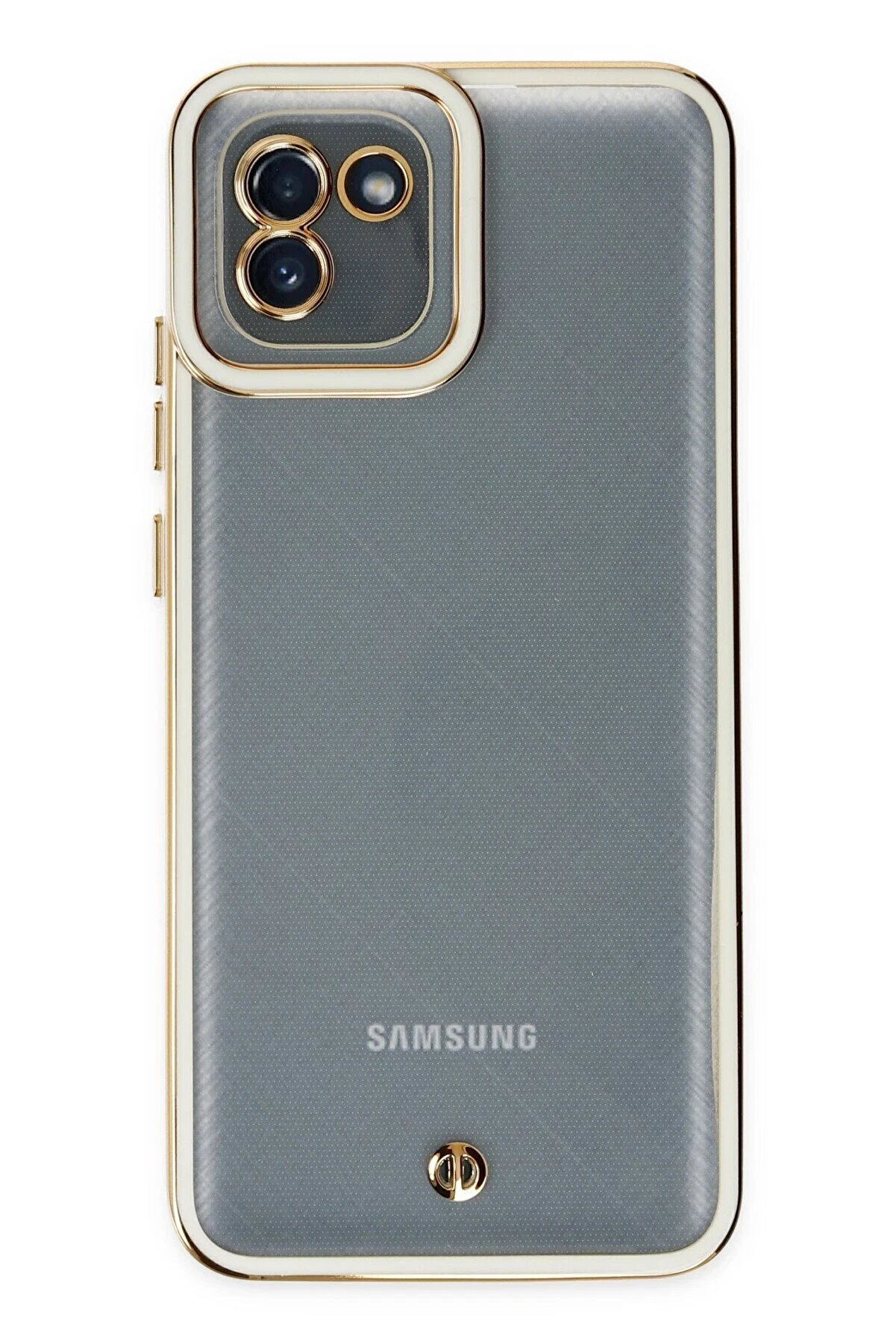 Samsung Galaxy A03 Kılıf Li̇va Lens Si̇li̇kon - Beyaz - Dropx5627-9655