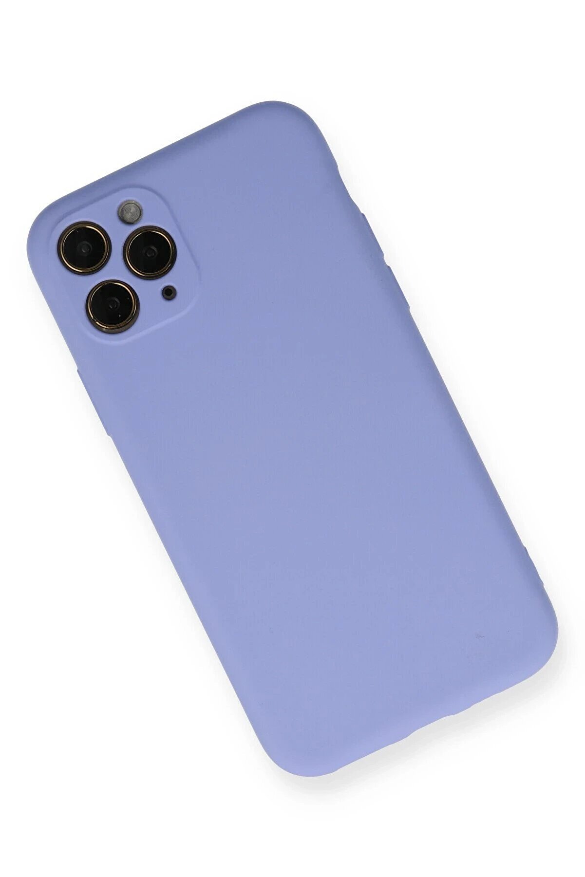 İphone 11 Pro Kılıf Nano İçi̇ Kadi̇fe Si̇li̇kon- Li̇la - Dropx5353-5672