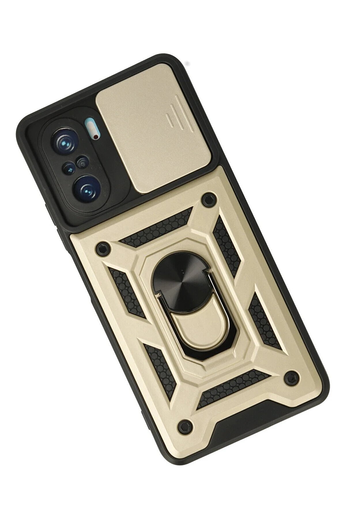 Xi̇aomi̇ Poco F3 Kılıf Pars Lens Yüzüklü Si̇li̇kon - Gold - Dropx8194-1462