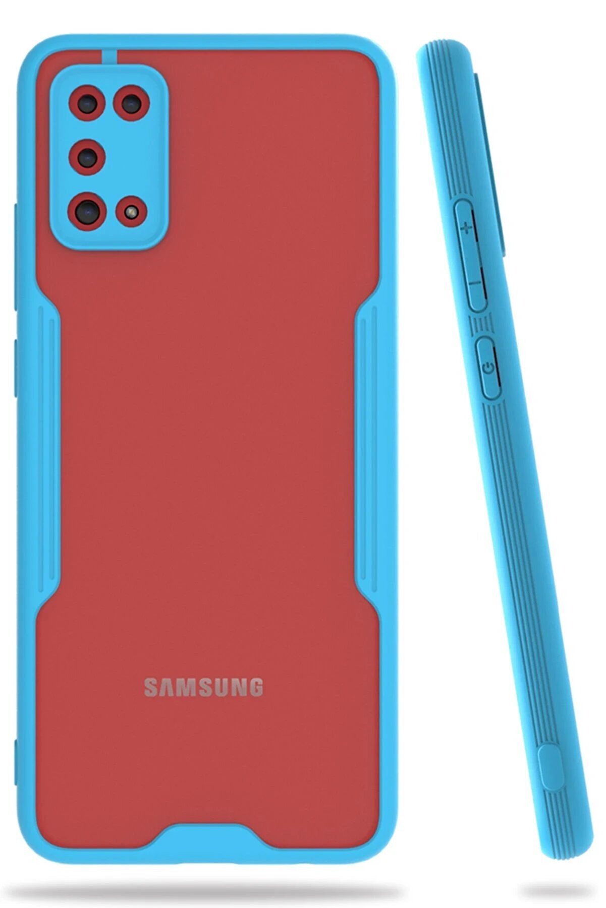 CepteToptan Samsung Galaxy A02S Kılıf Platin Silikon - Mavi - DROPX3754-1306