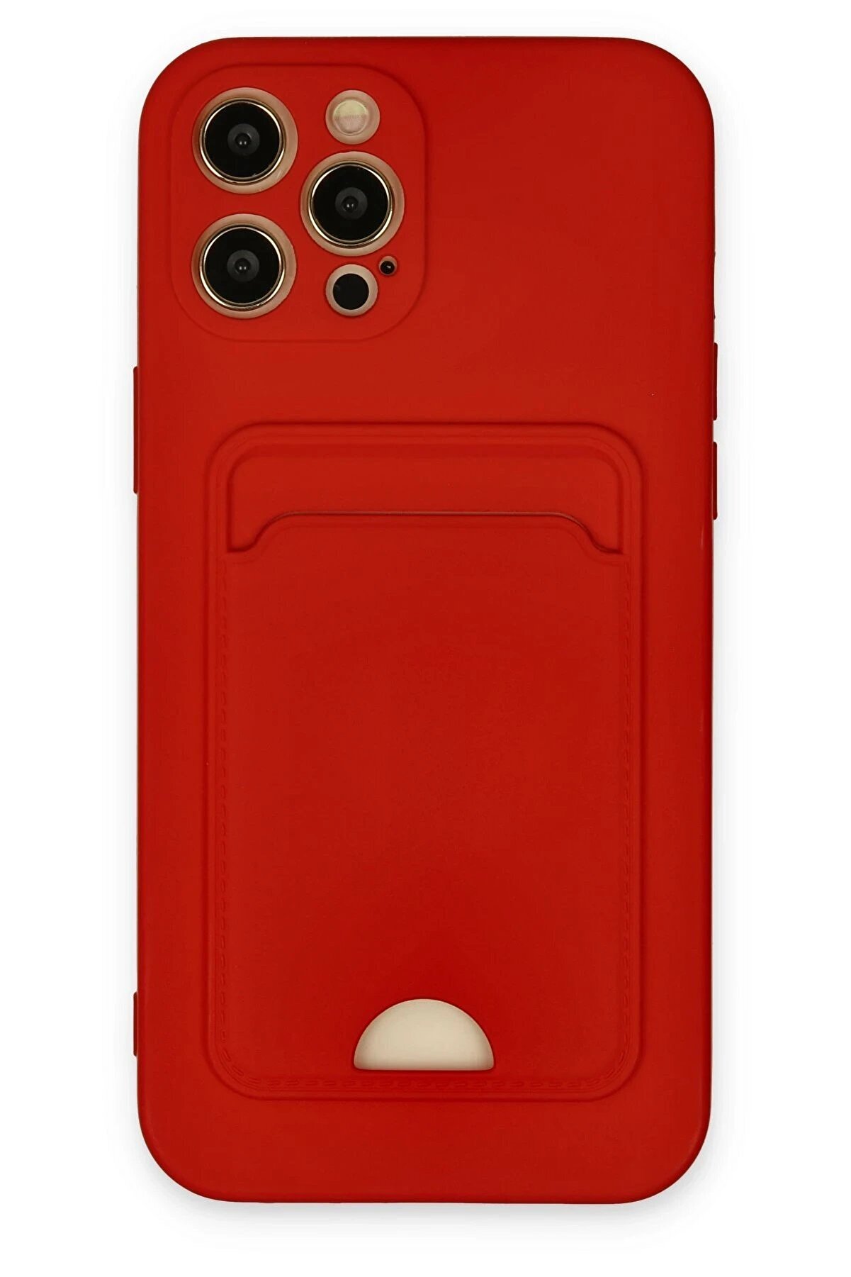 CepteToptan iPhone 12 Pro Max Kılıf Kelvin Kartvizitli Silikon - Kırmızı - DROPX9203-7635