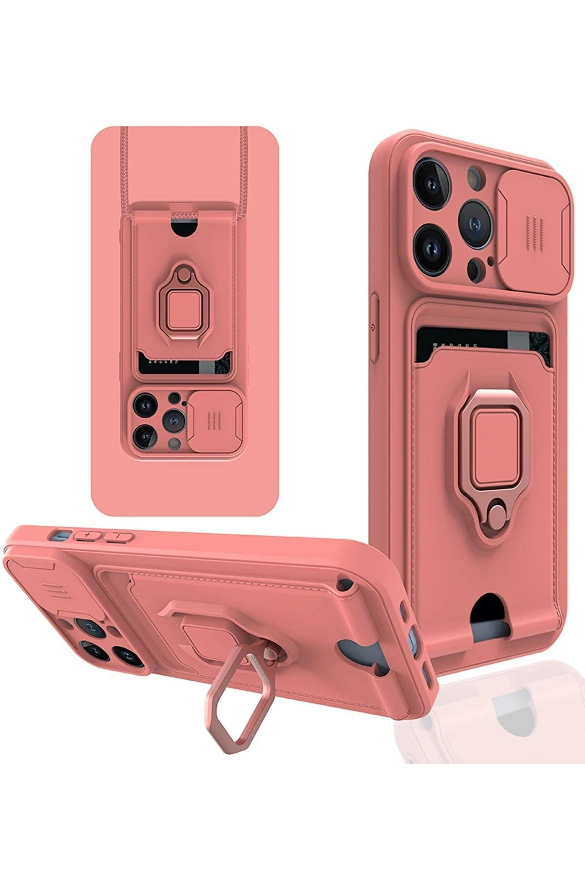 CepteToptan iPhone 14 Pro Max Kılıf Zuma Kartvizitli Y&uuml;z&uuml;kl&uuml; Silikon - Pembe - DROPX1814-7352