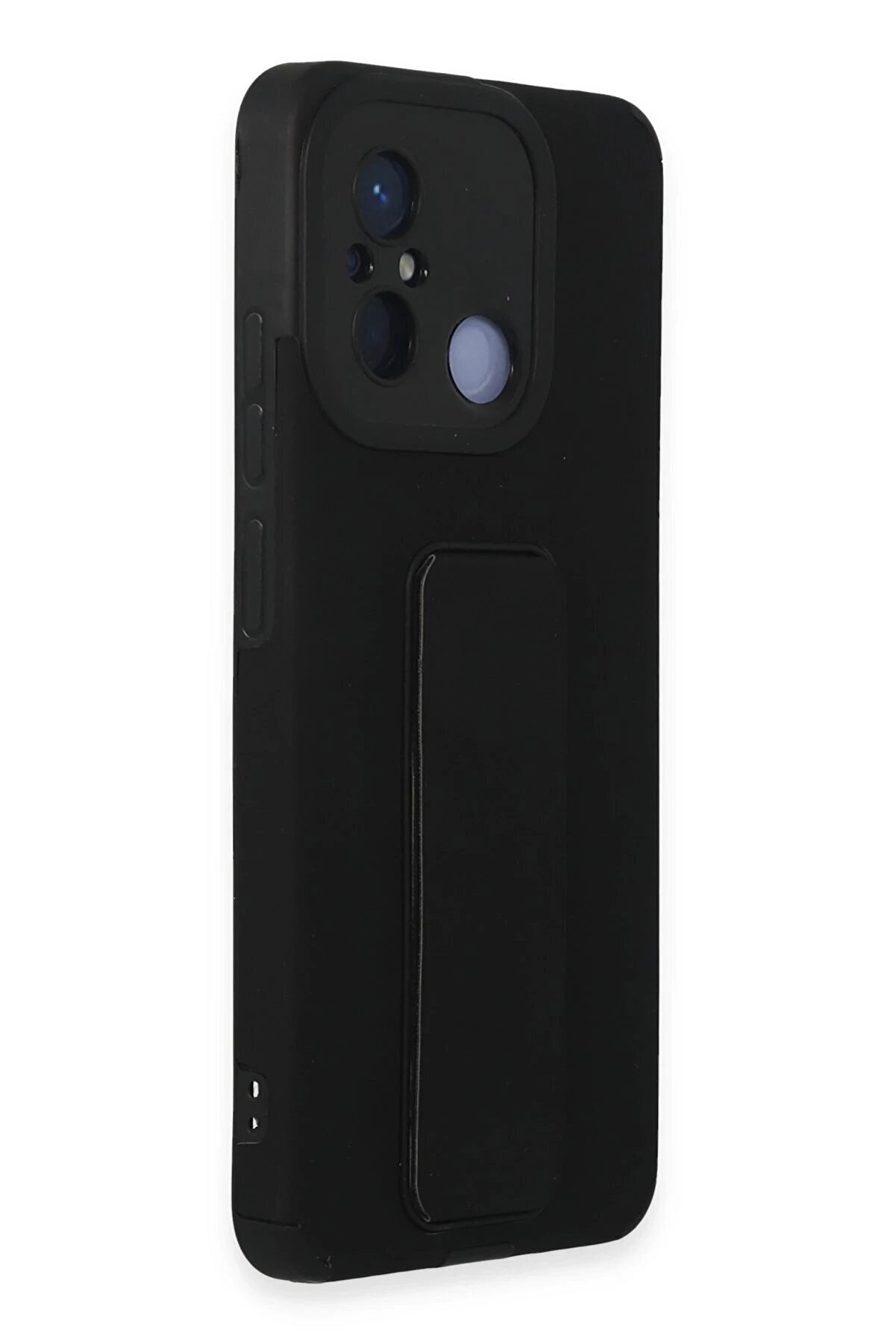 Xi̇aomi̇ Redmi̇ 12C Kılıf Mega Standlı Si̇li̇kon - Si̇yah - Dropx5188-2594